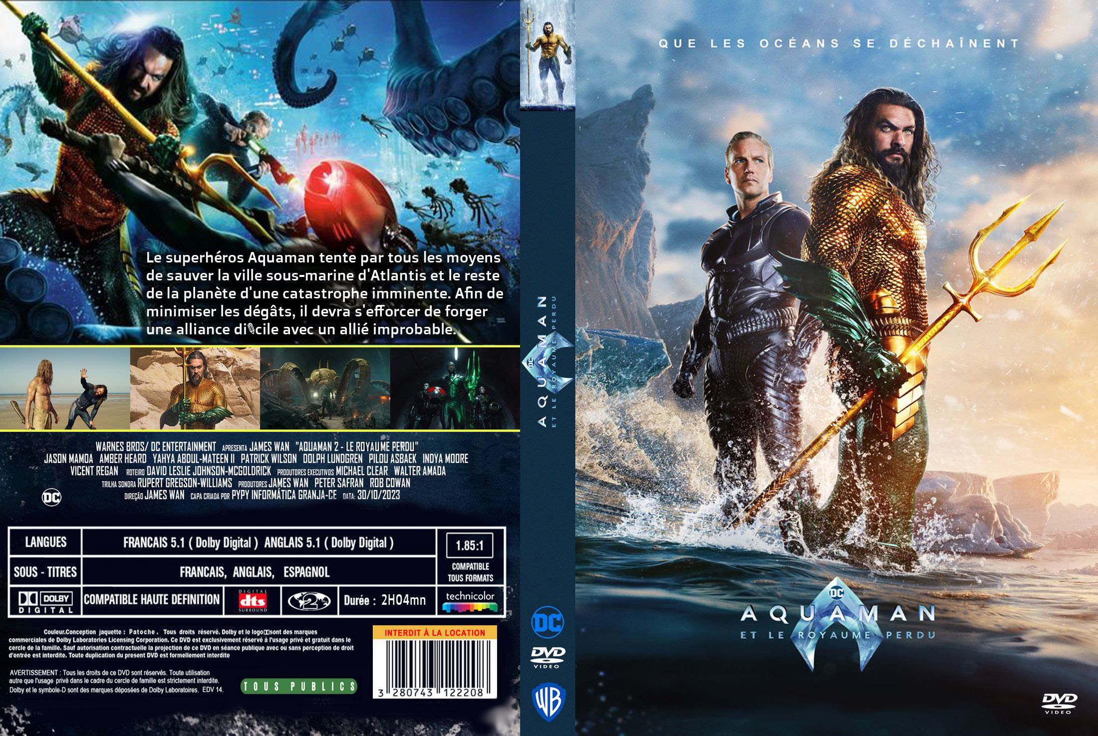 Jaquette DVD Aquaman et le Royaume perdu custom