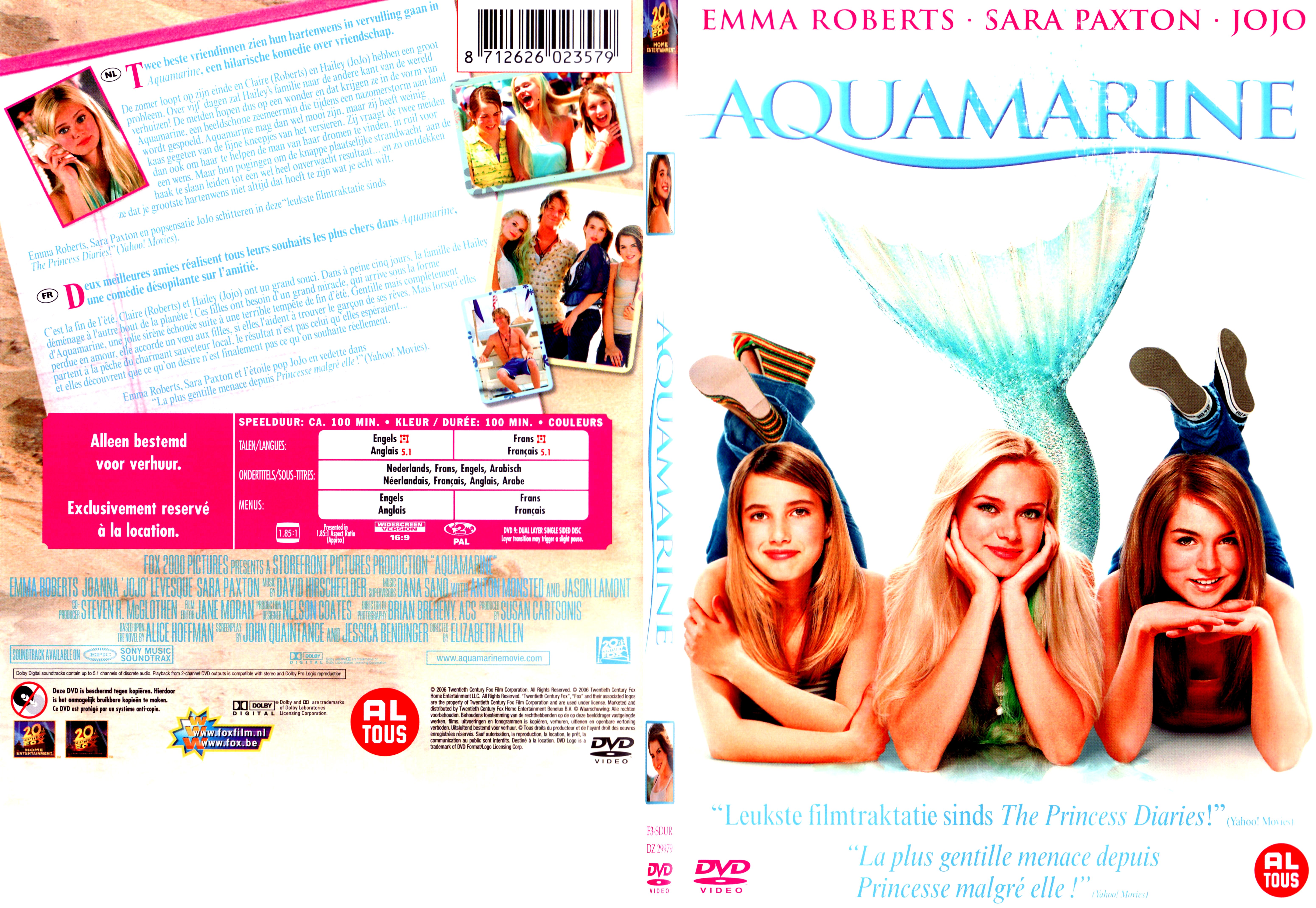 Jaquette DVD Aquamarine - SLIM