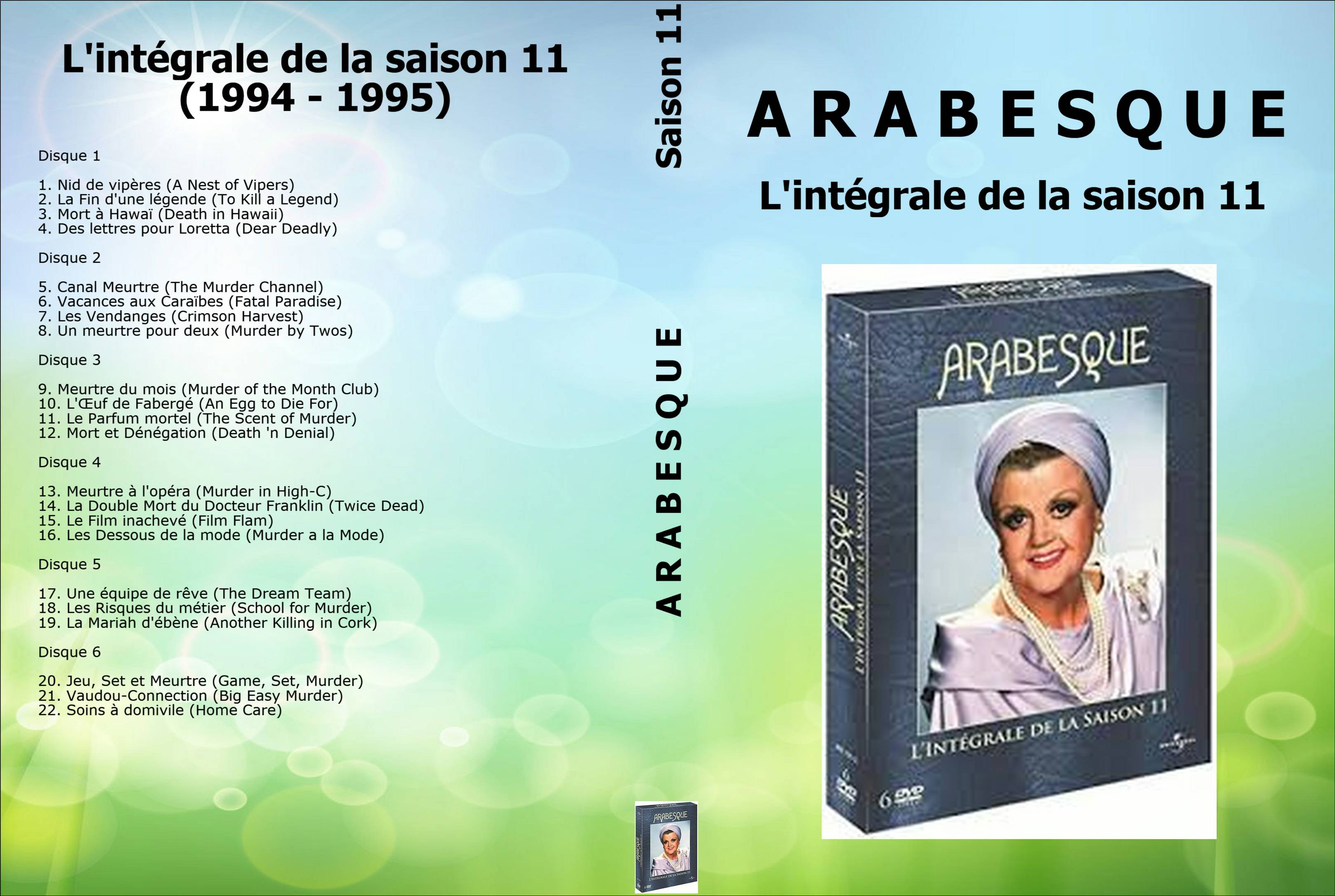 Jaquette DVD Arabesque saison 11 custom