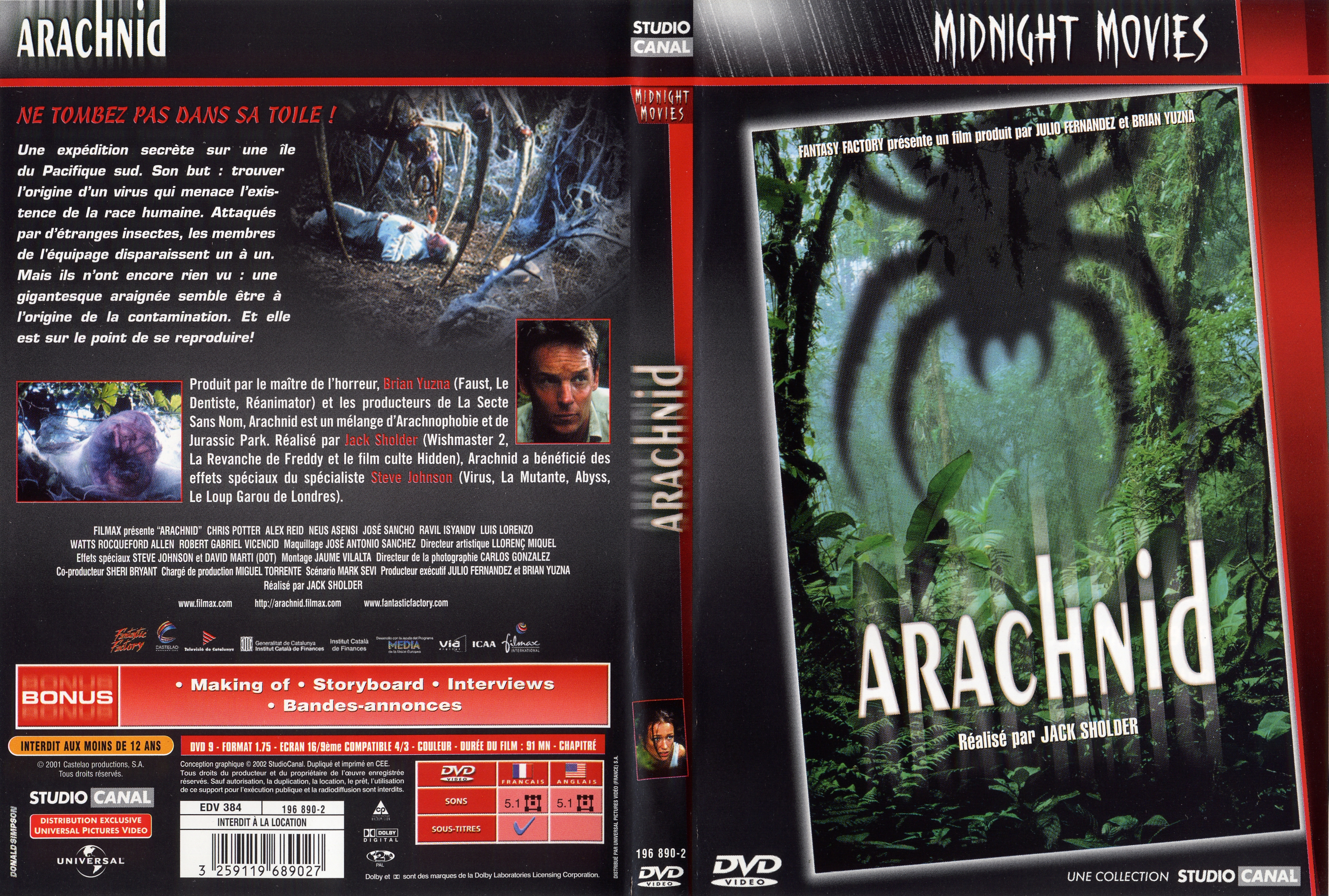 Jaquette DVD Arachnid v2