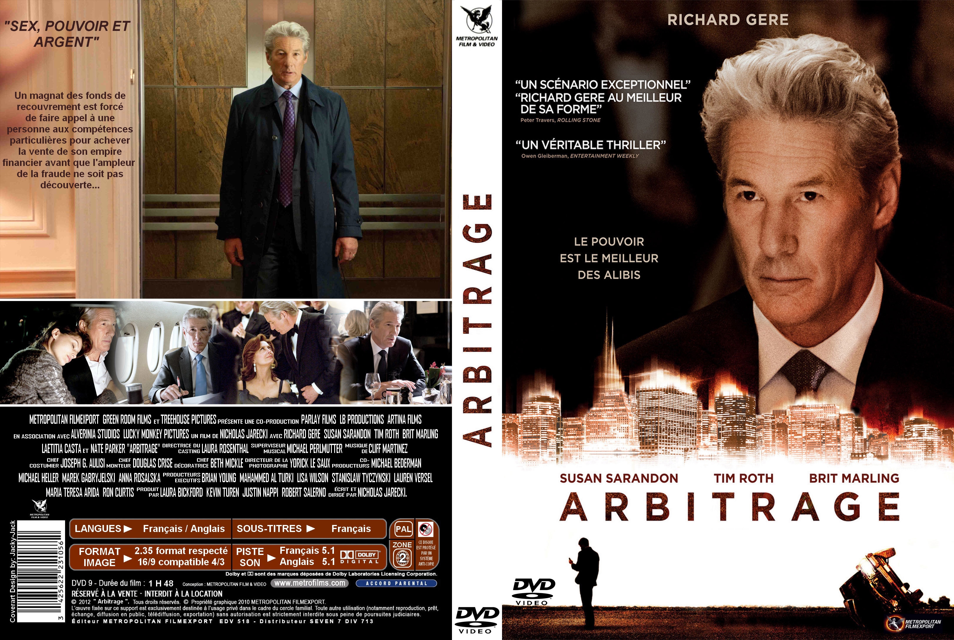 Jaquette DVD Arbitrage custom v2