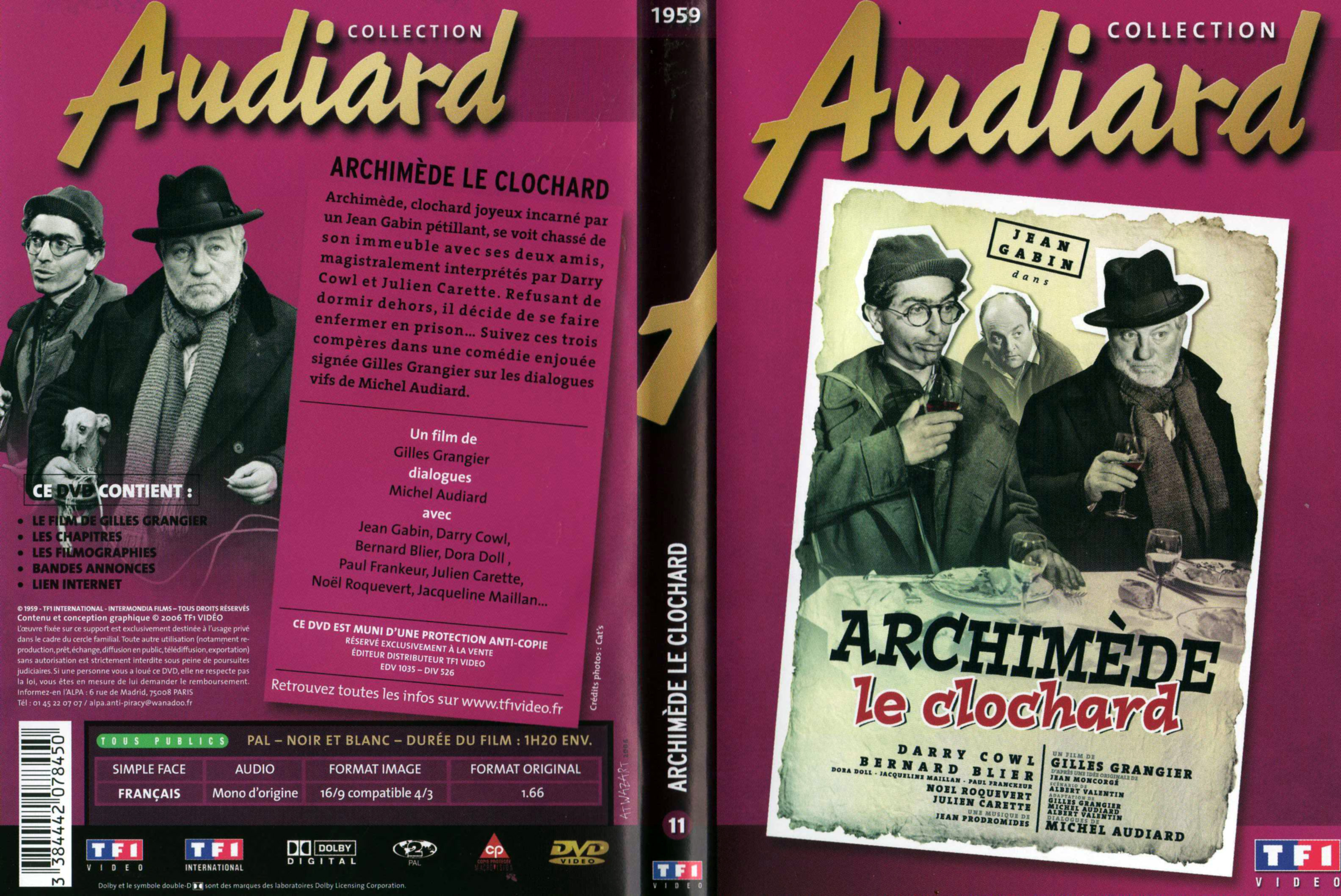 Jaquette DVD Archimde le clochard v2