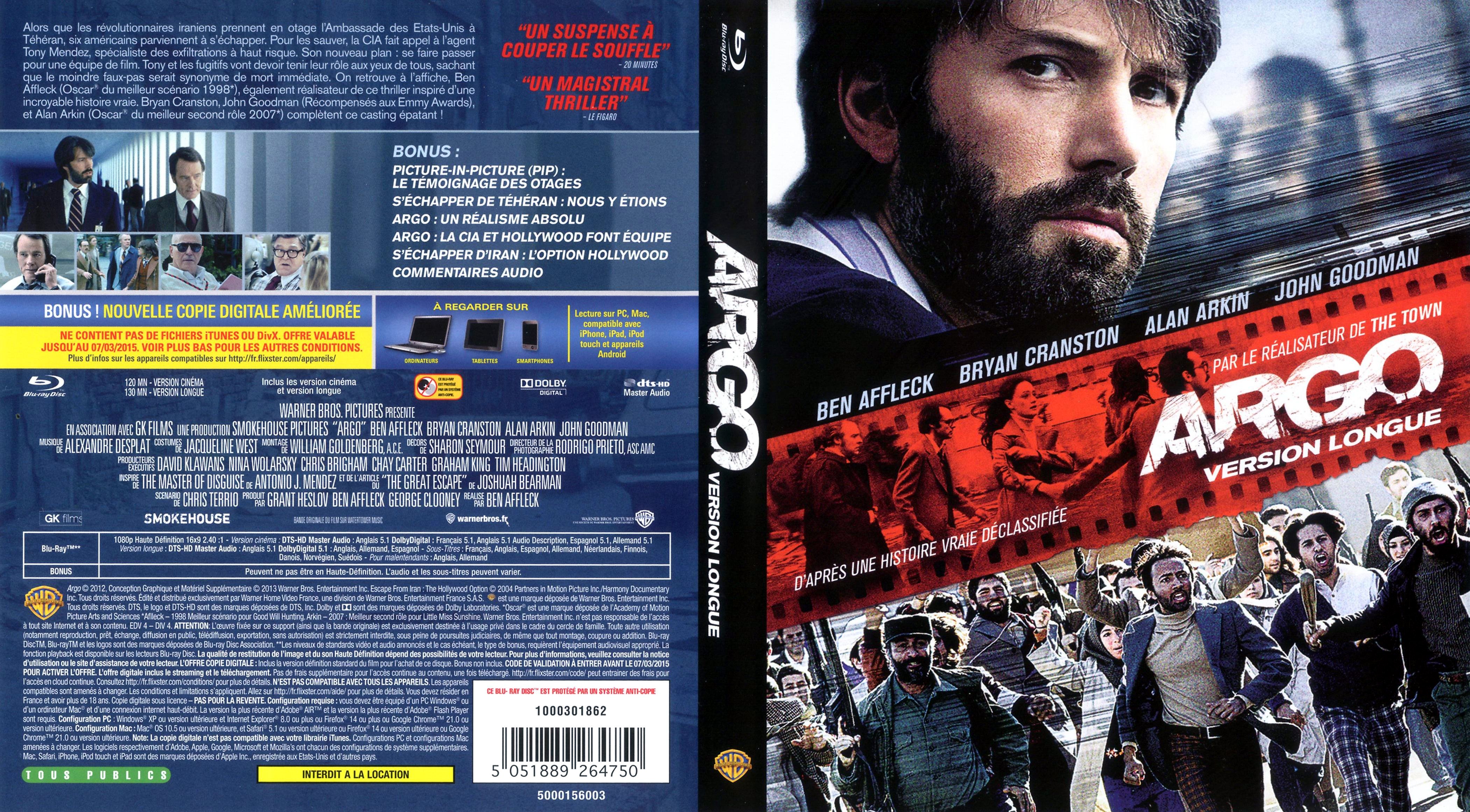 Jaquette DVD Argo (BLU-RAY) v3