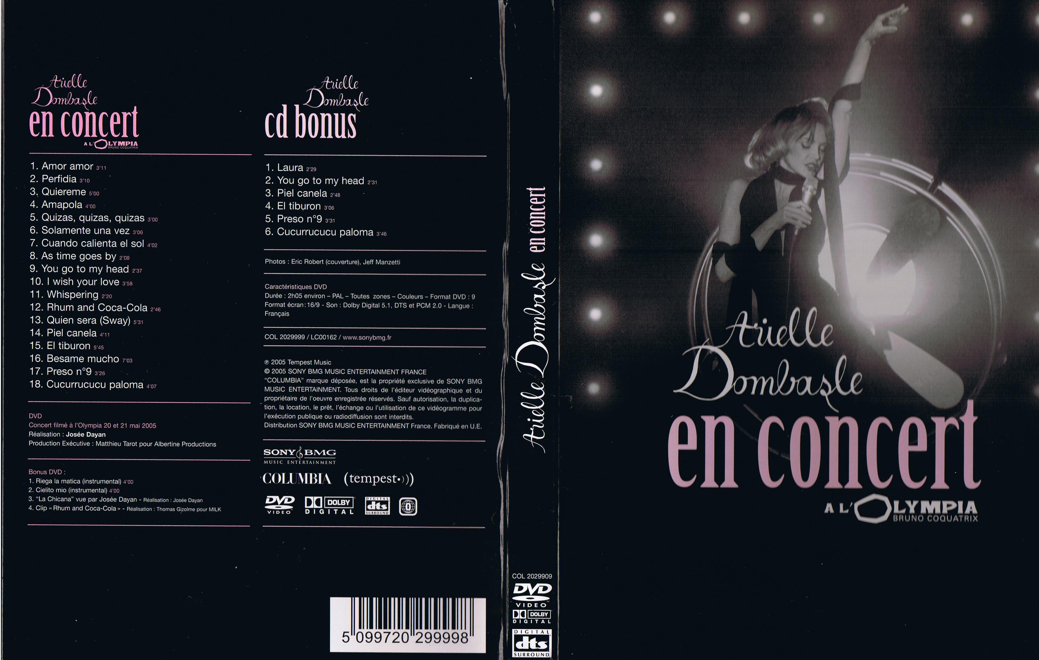 Jaquette DVD Arielle Dombasle en concert  l
