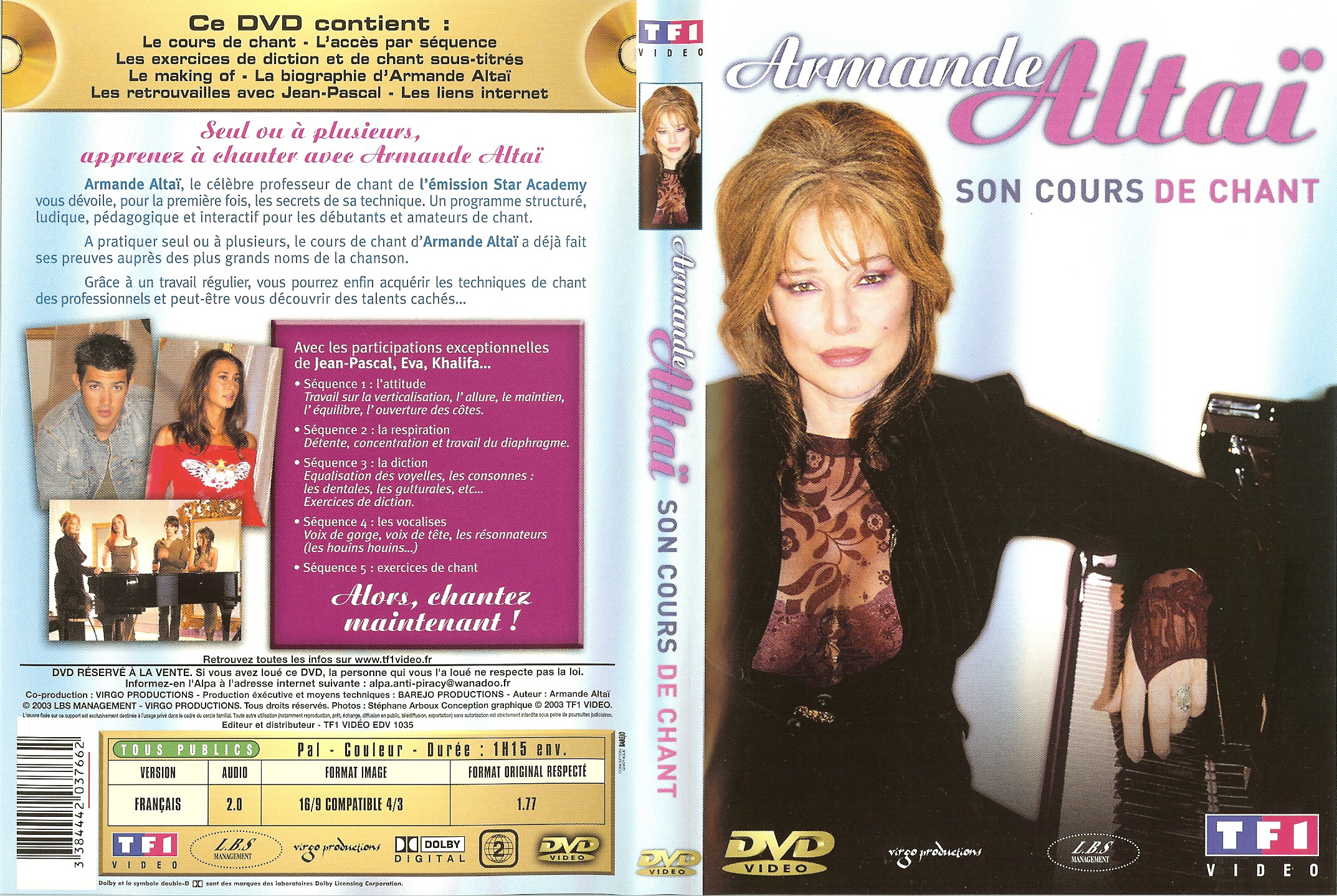 Jaquette DVD Armande Altai son cours de chant