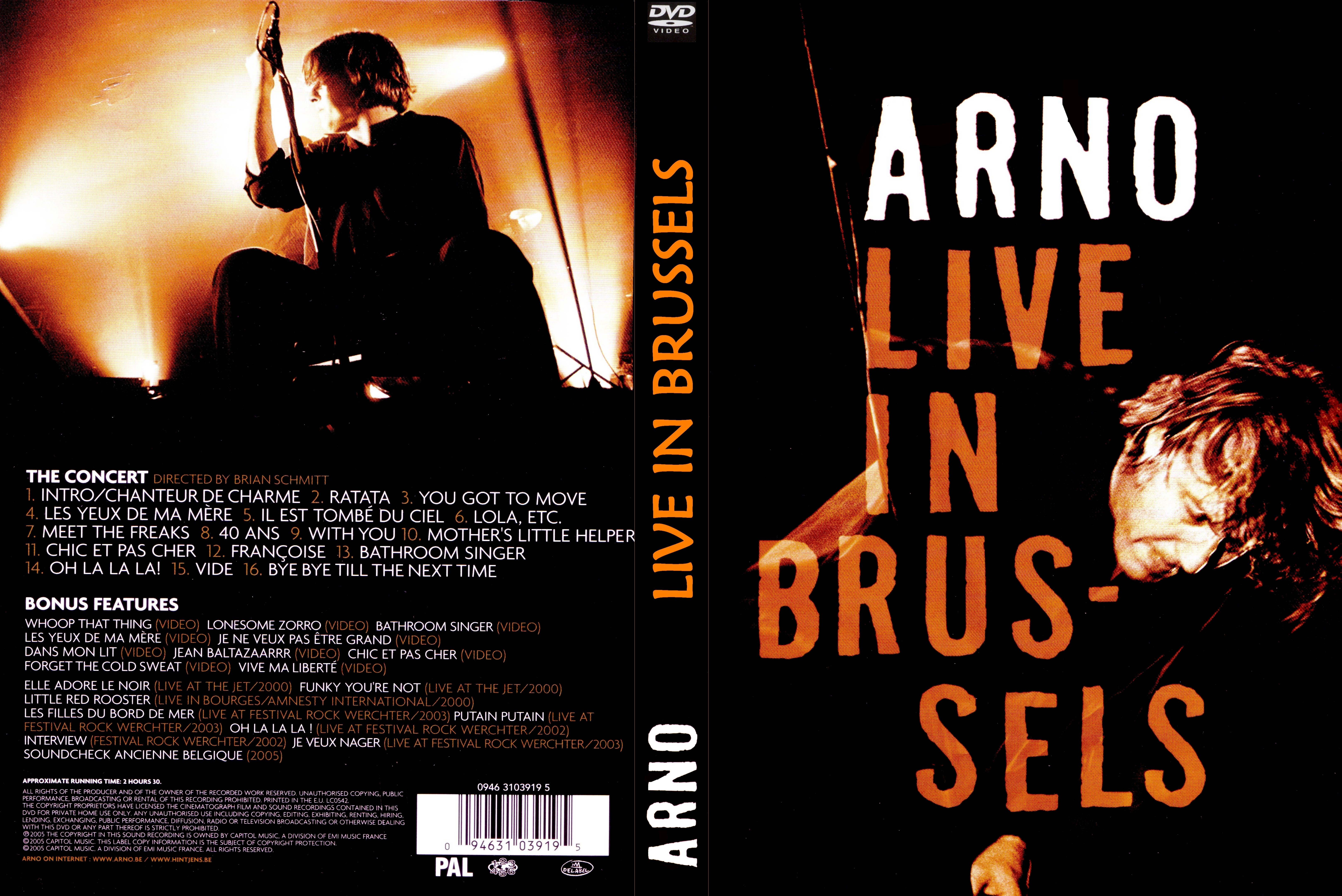 Jaquette DVD Arno - Live in Brussels