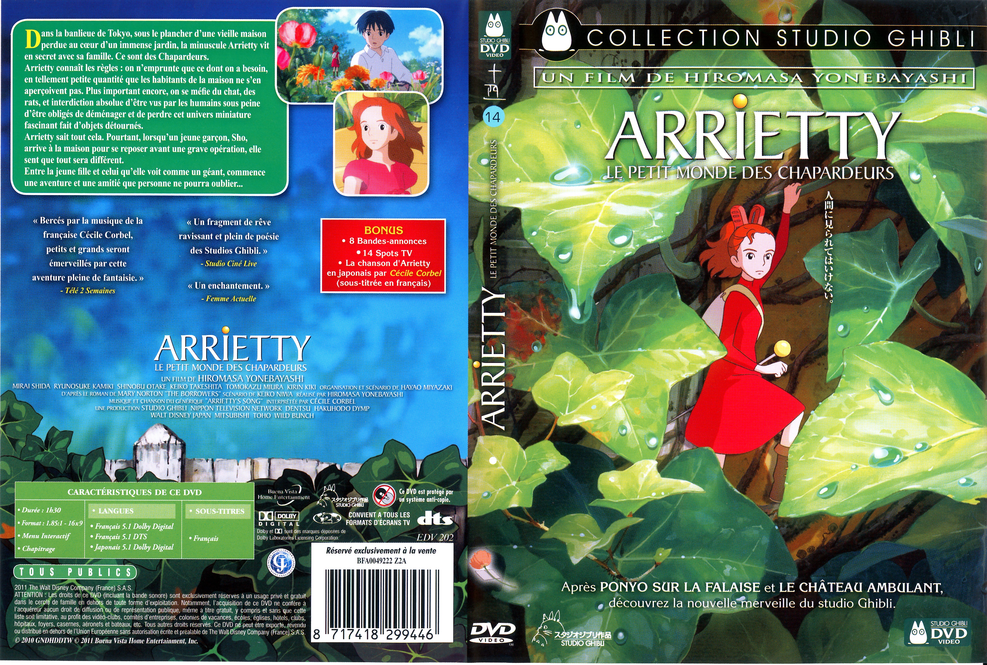 Jaquette DVD Arrietty le petit monde des chapardeurs v2