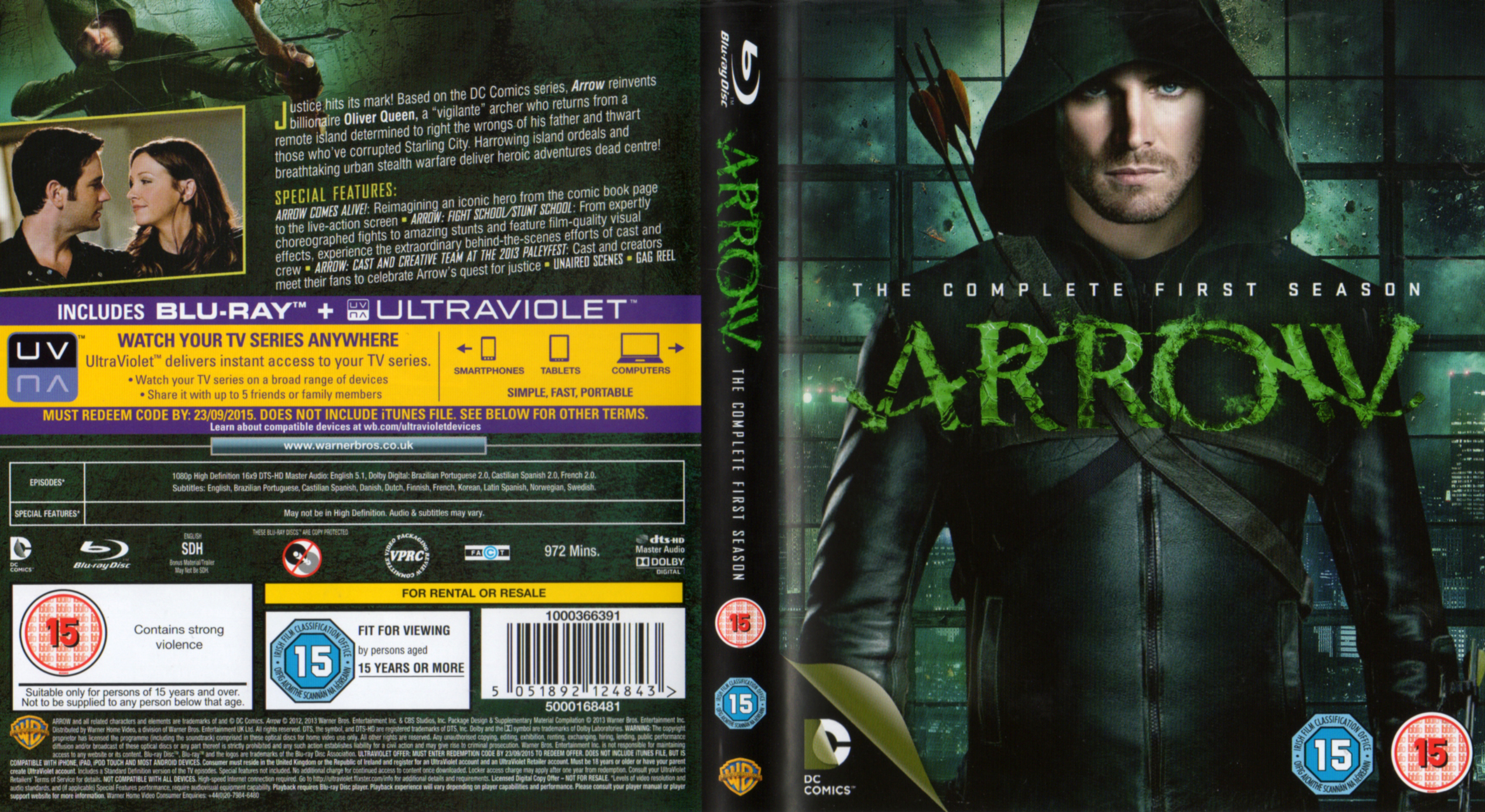 Jaquette DVD Arrow Saison 1 Zone 1 (BLU-RAY)