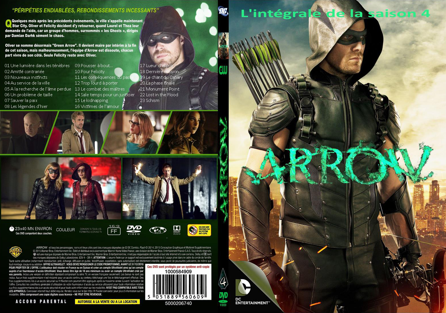 Jaquette DVD Arrow Saison 4 custom - SLIM