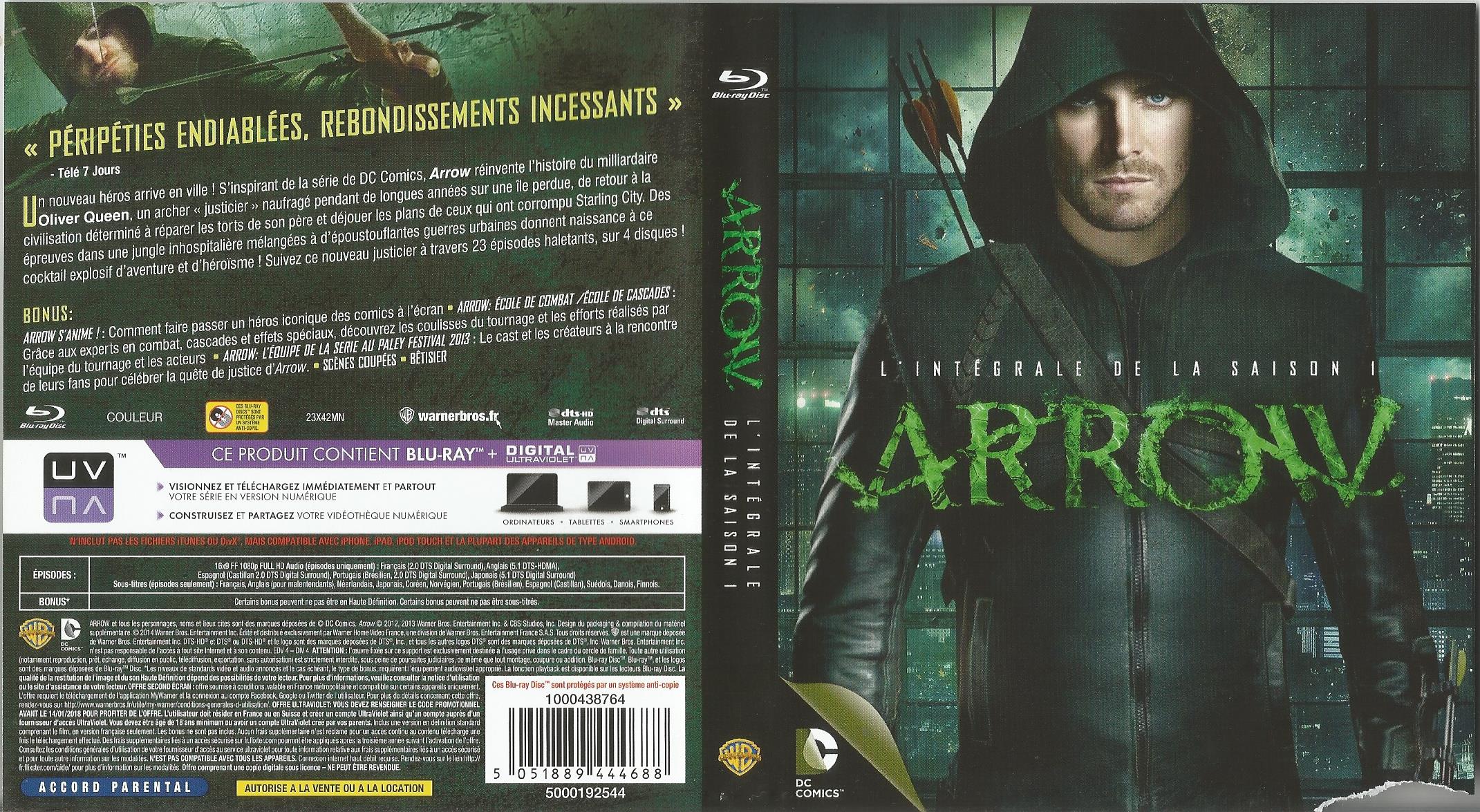 Jaquette DVD Arrow saison 1 (BLU-RAY)