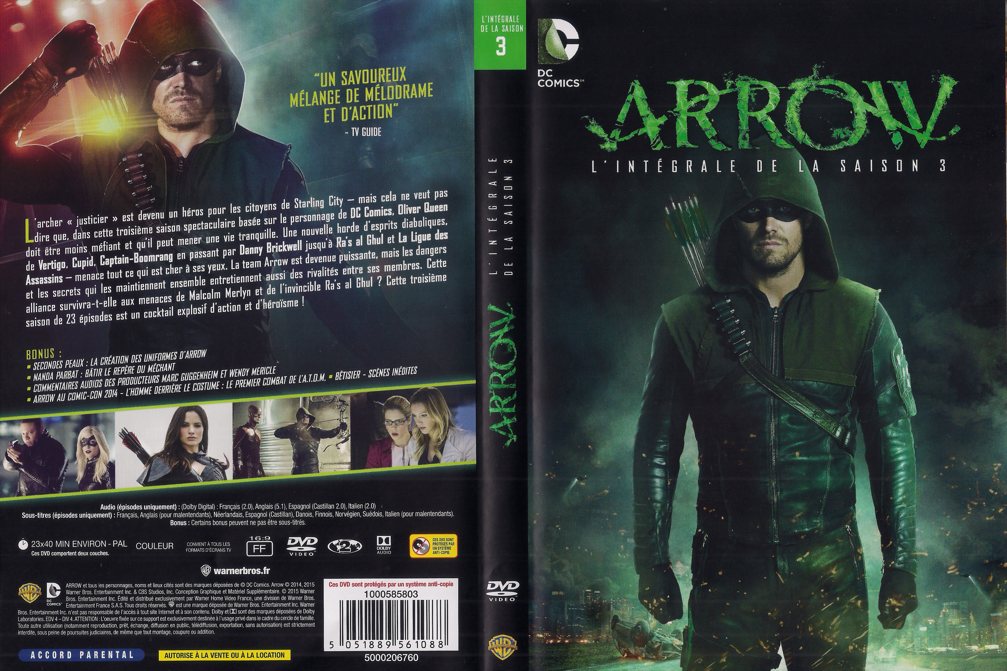 Jaquette DVD Arrow saison 3