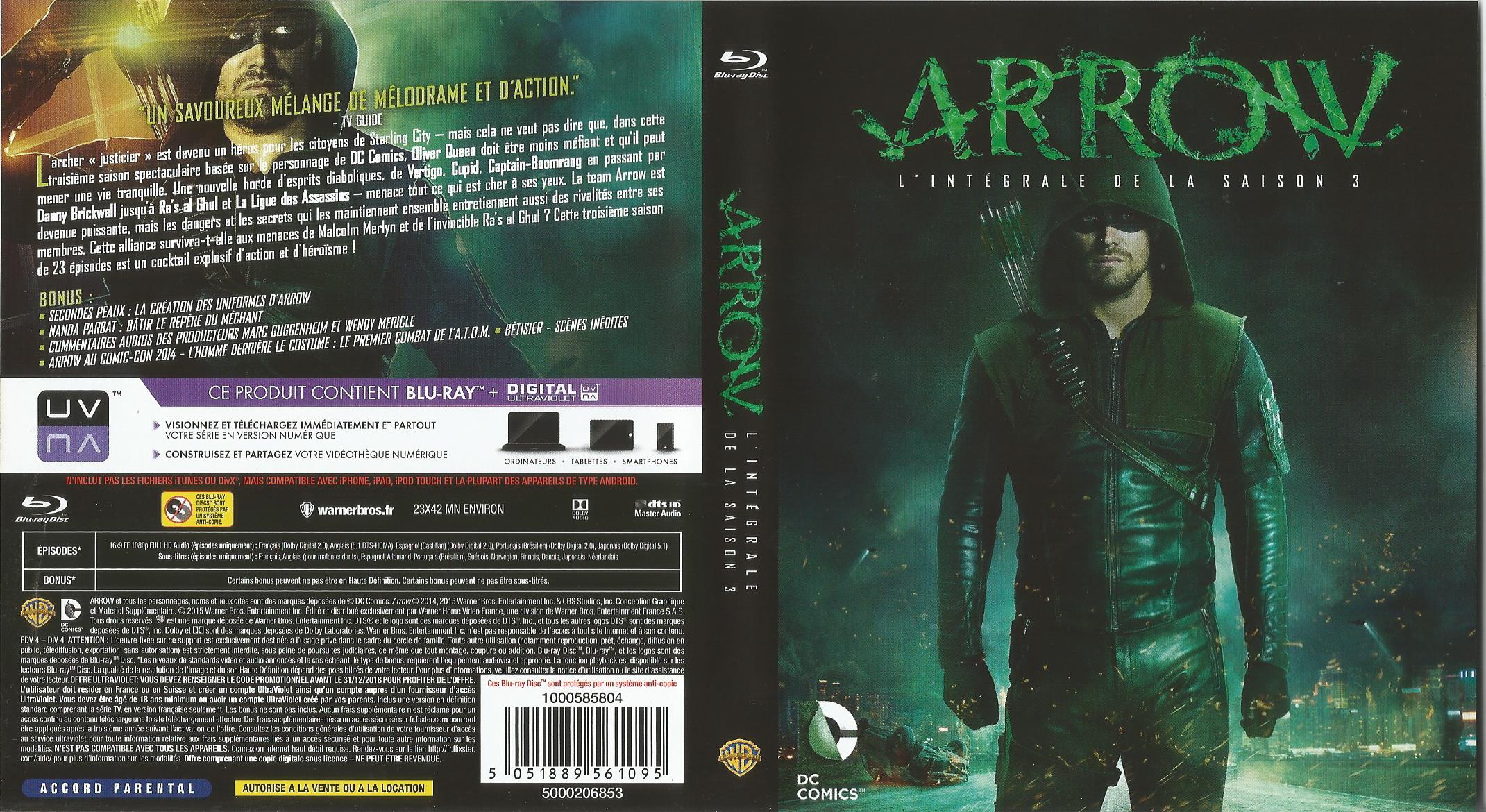 Jaquette DVD Arrow saison 3 (BLU-RAY)