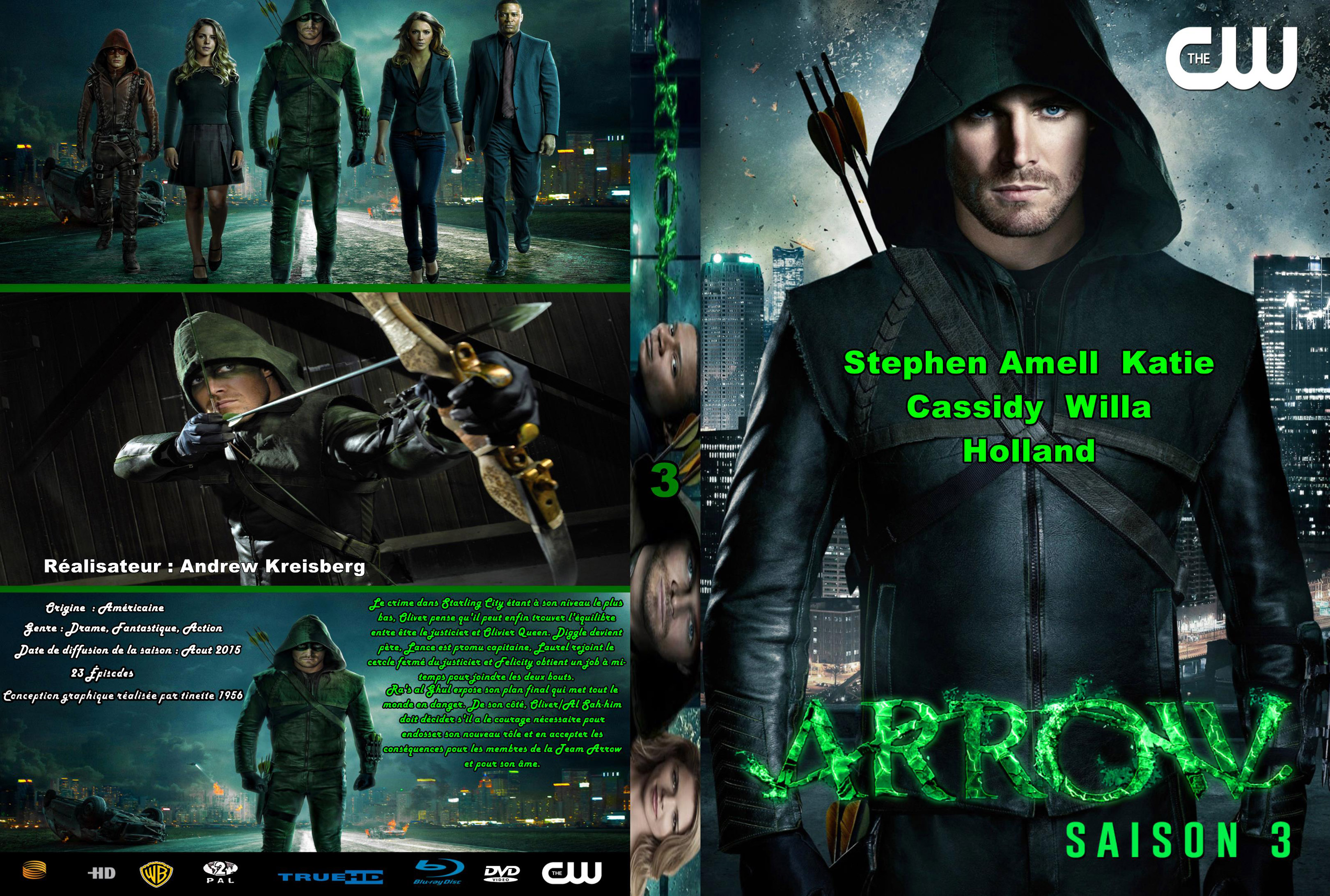 Jaquette DVD Arrow saison 3 custom