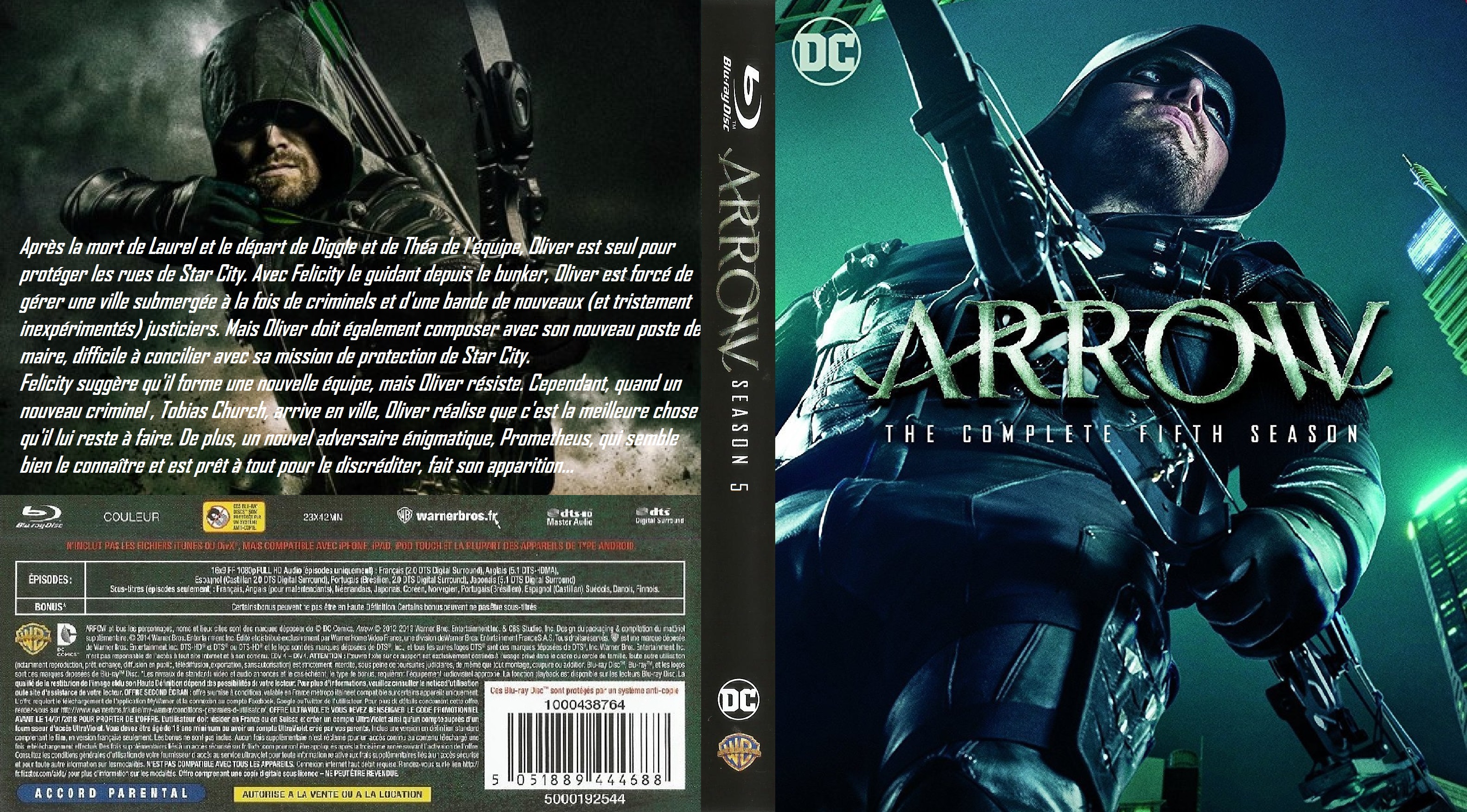 Jaquette DVD Arrow saison 5 custom (BLU-RAY)