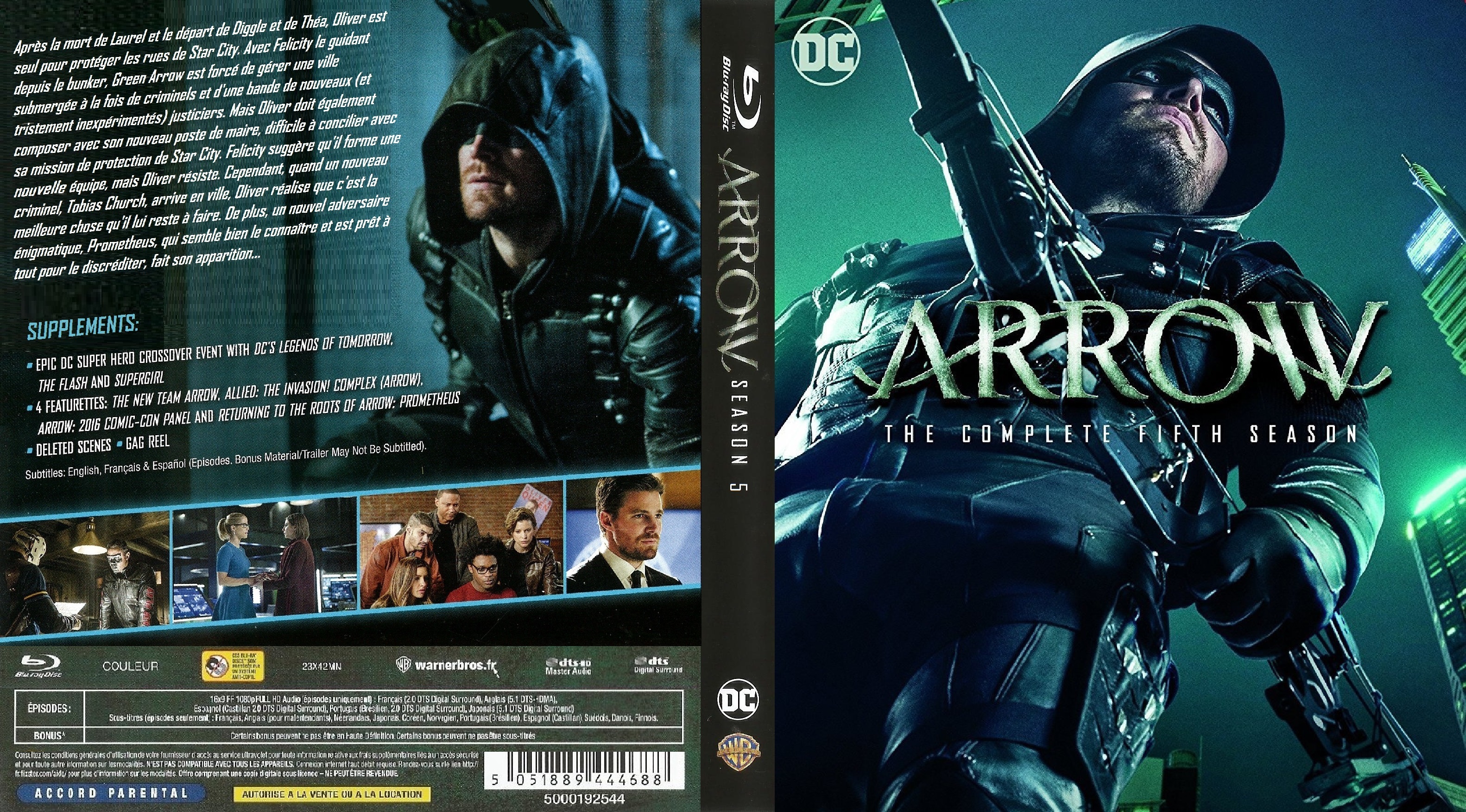 Jaquette DVD Arrow saison 5 custom (BLU-RAY) v2