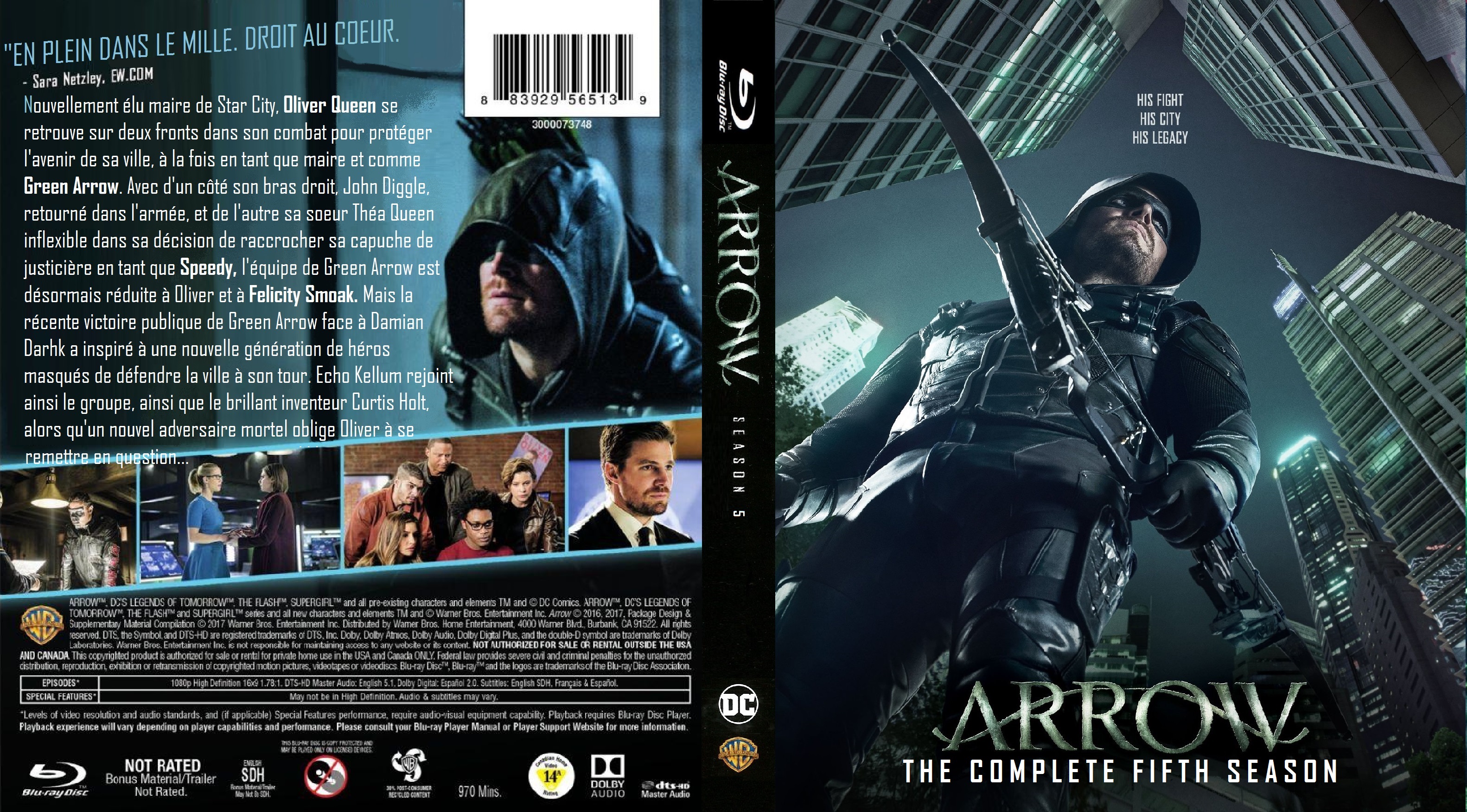 Jaquette DVD Arrow saison 5 custom (BLU-RAY) v3