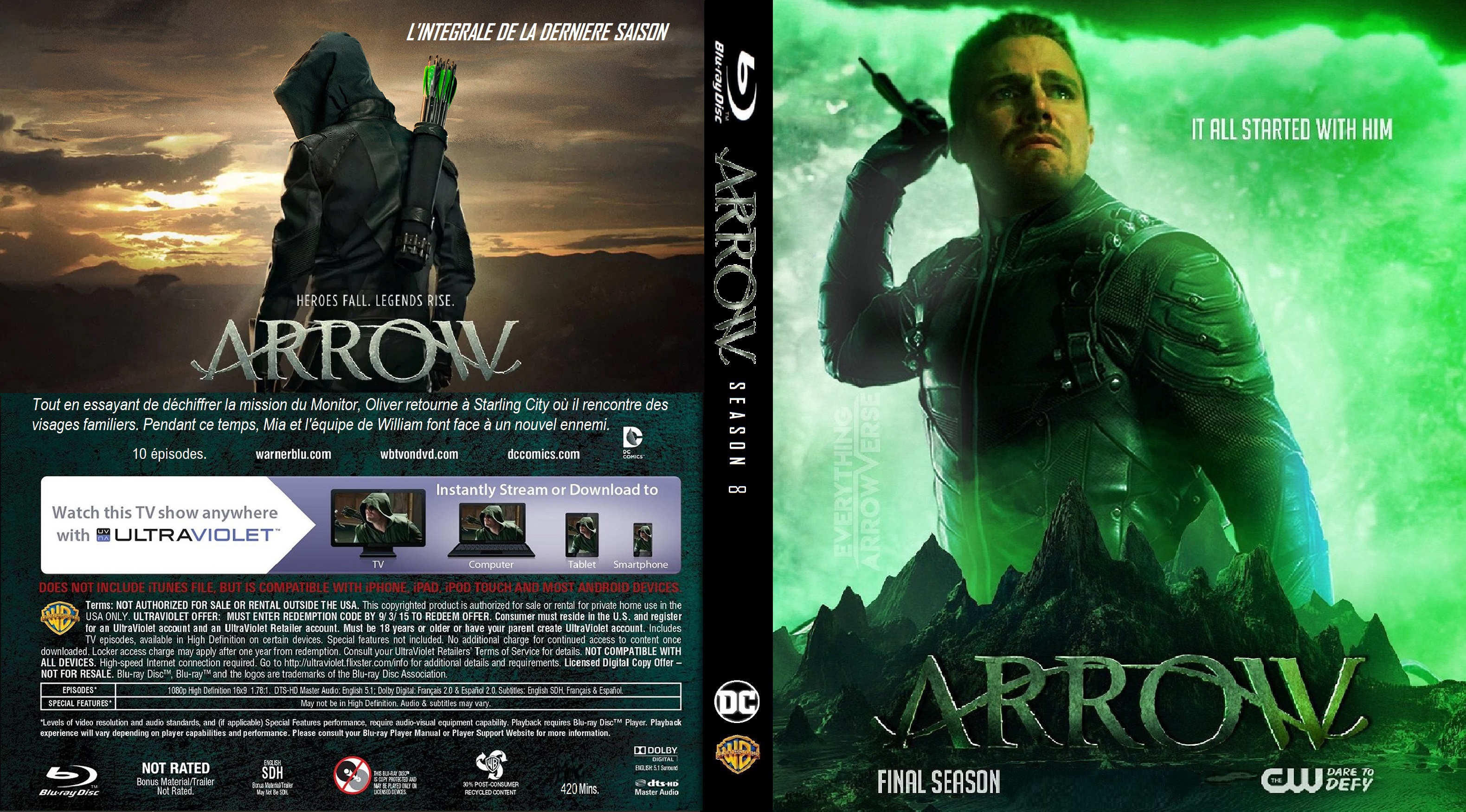 Jaquette DVD Arrow saison 8 custom (BLU-RAY)
