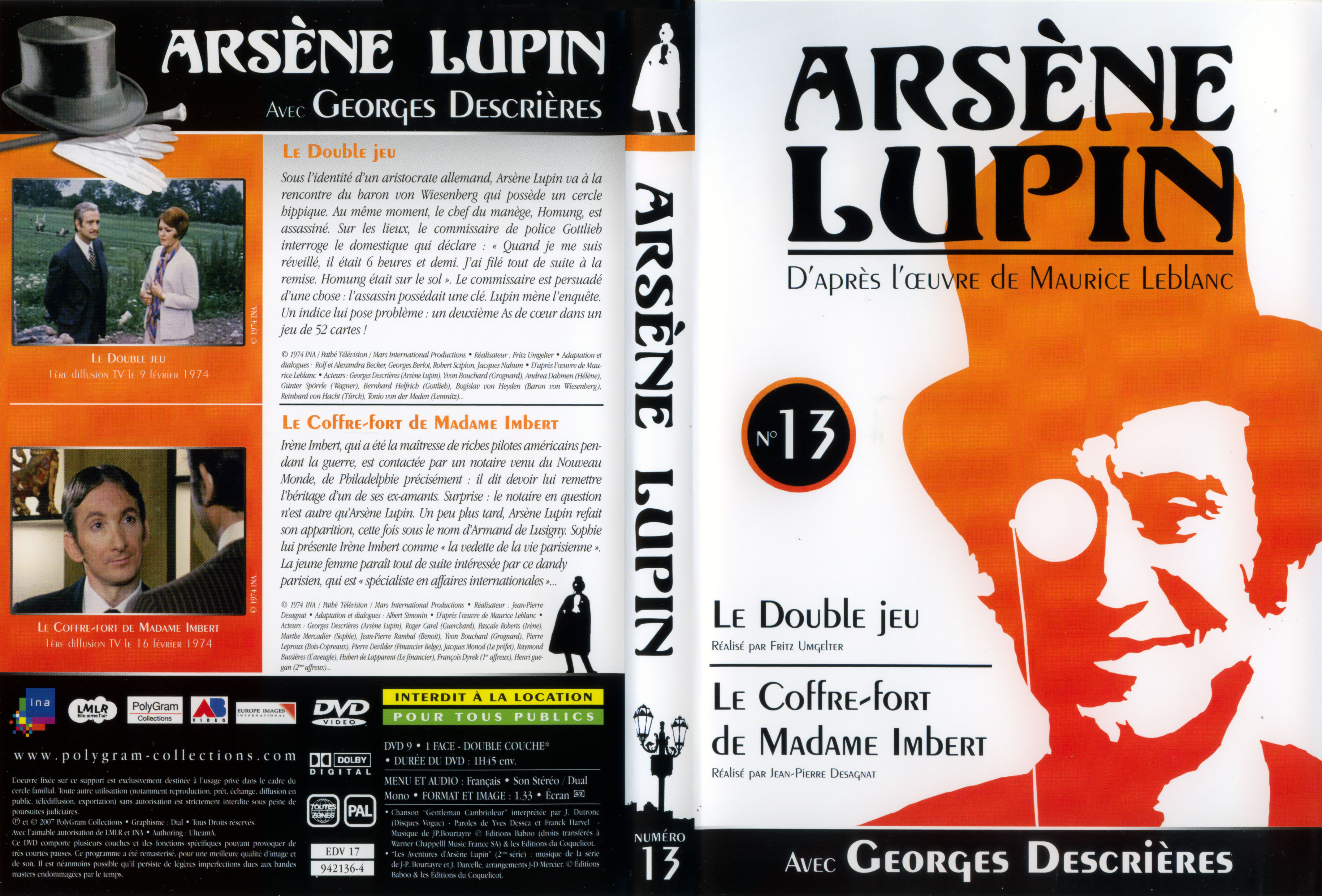 Jaquette DVD Arsene Lupin DVD 13
