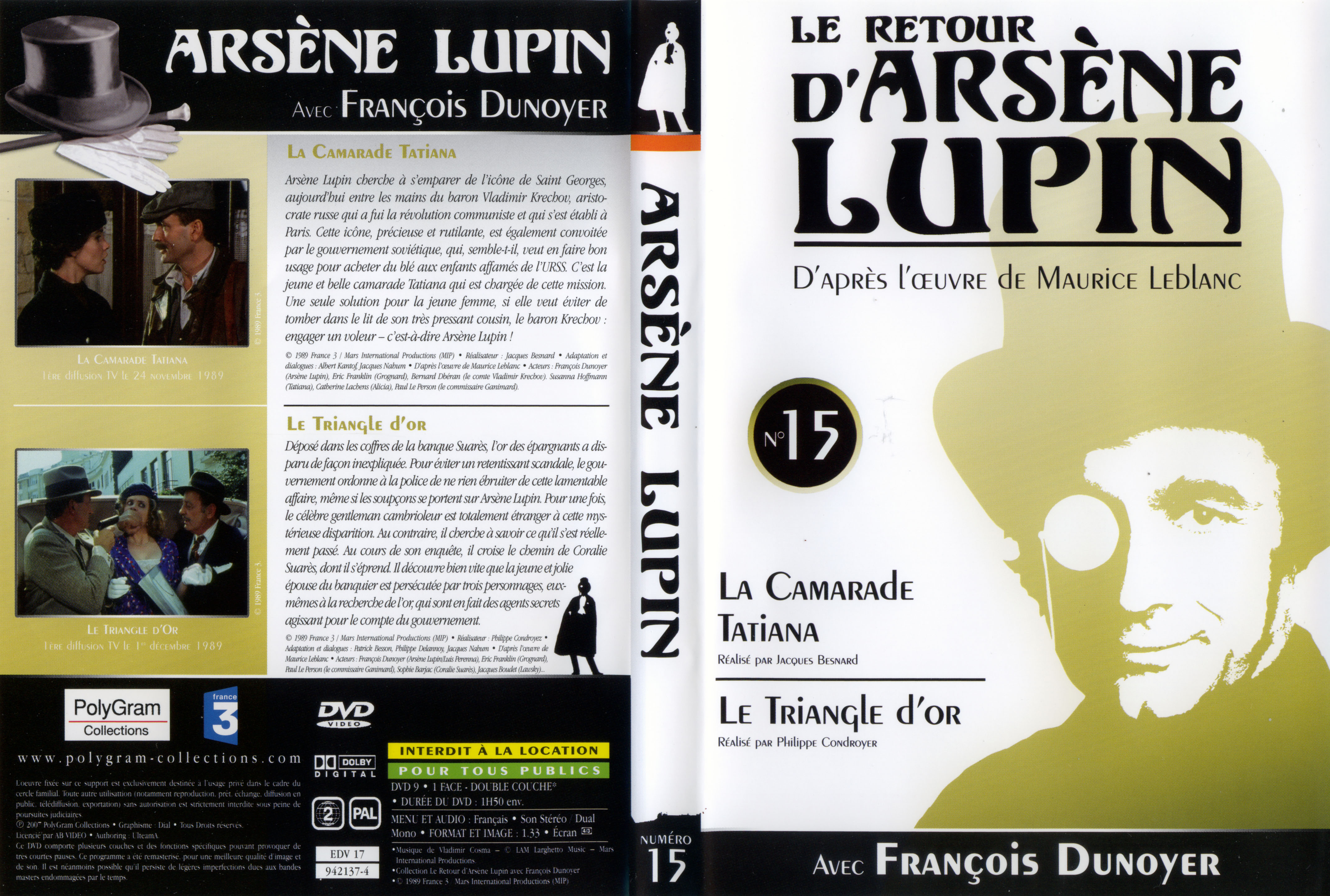 Jaquette DVD Arsene Lupin DVD 15