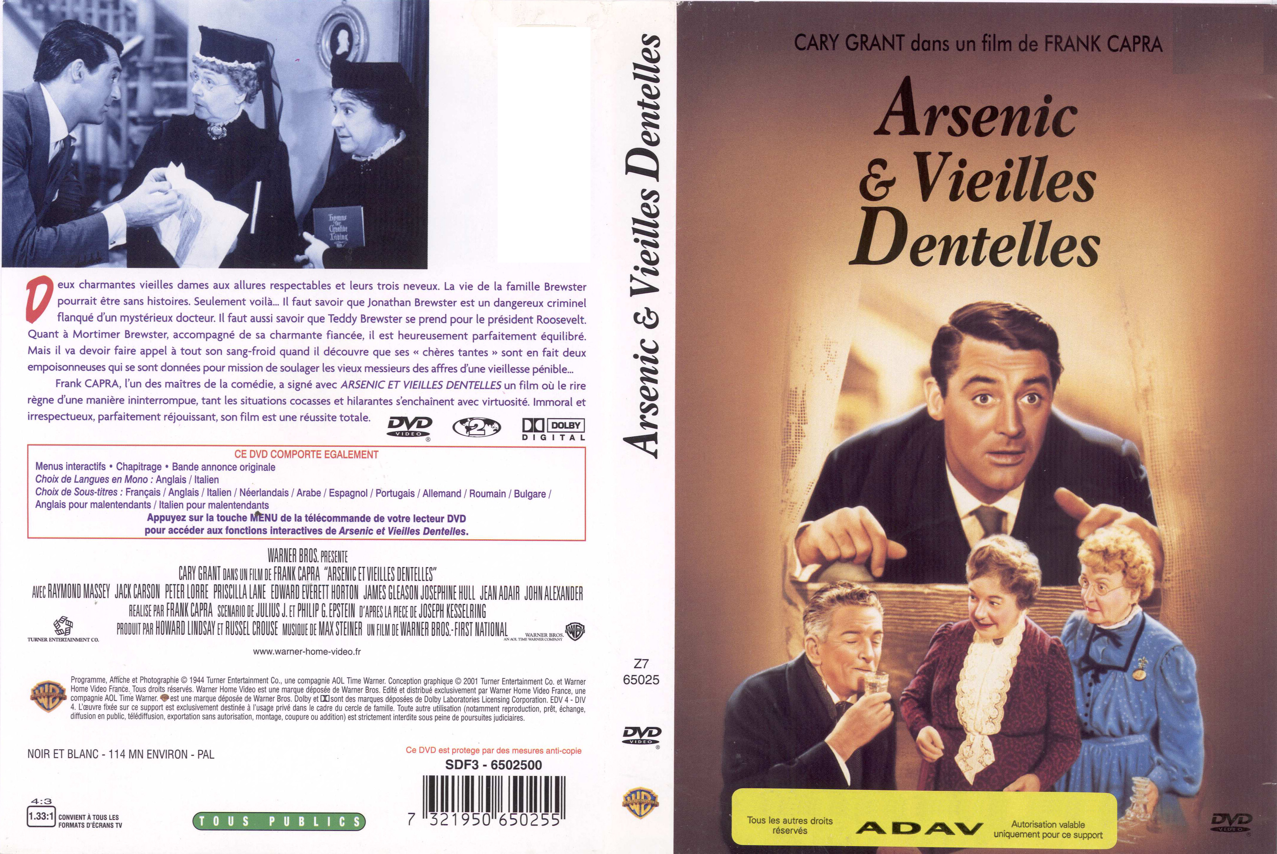 Jaquette DVD Arsenic et vieilles dentelles v2
