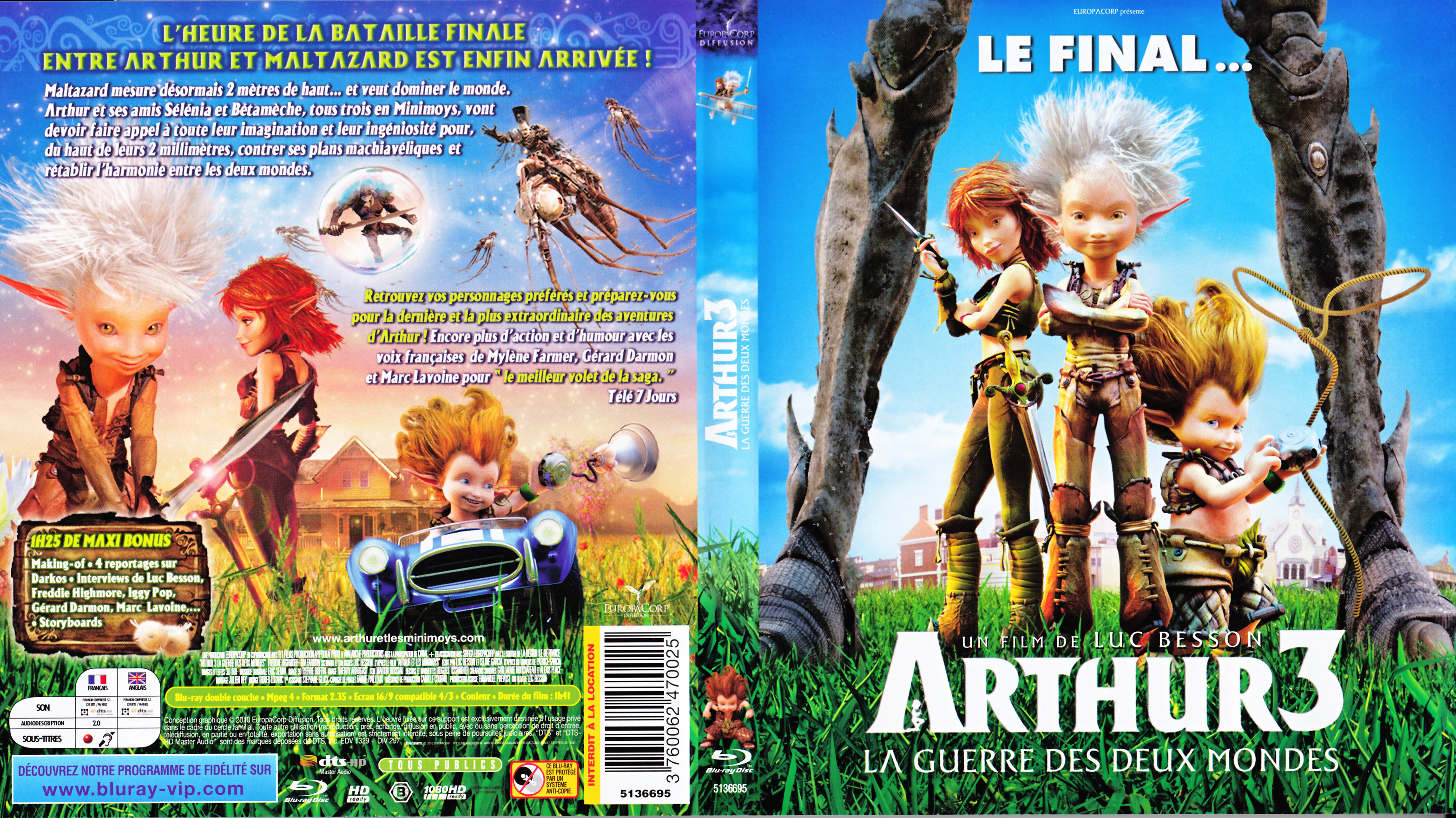 Jaquette DVD Arthur 3 La guerre des deux mondes (BLU-RAY)