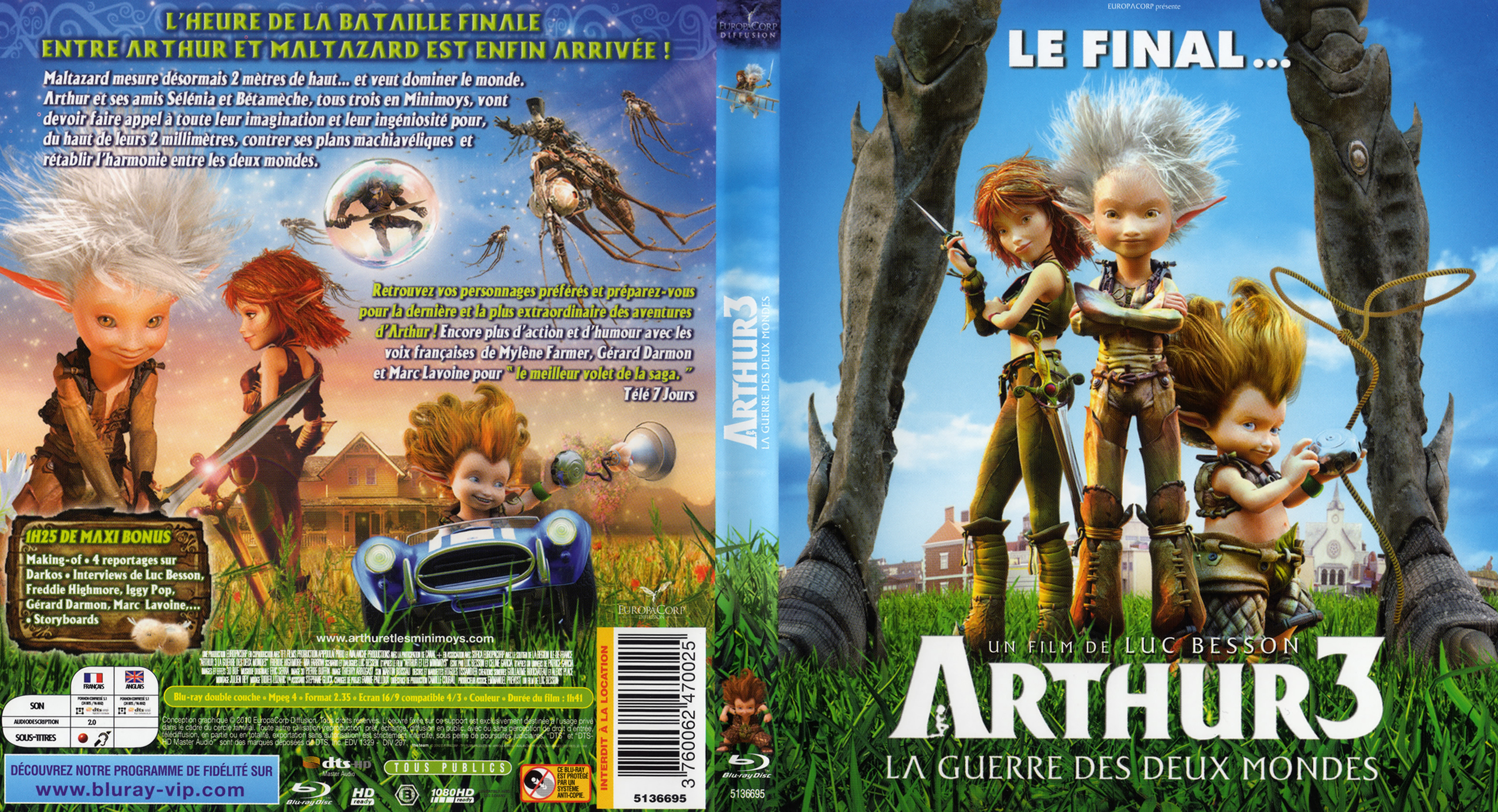 Jaquette DVD Arthur 3 la guerre des deux mondes (BLU-RAY)