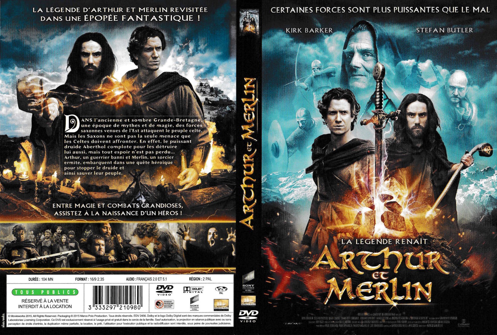 Jaquette DVD Arthur et Merlin custom
