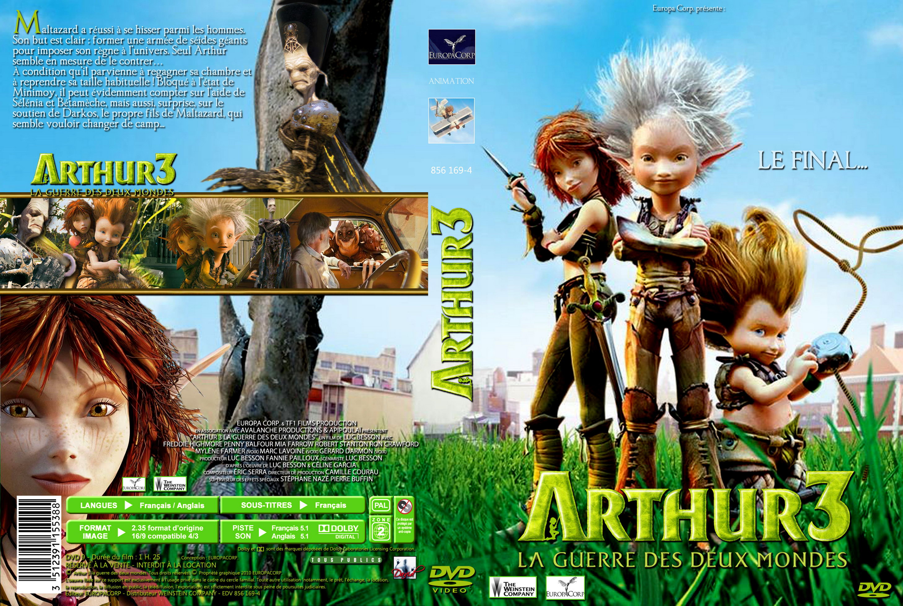 Jaquette DVD Arthur et les Minimoys 3 custom
