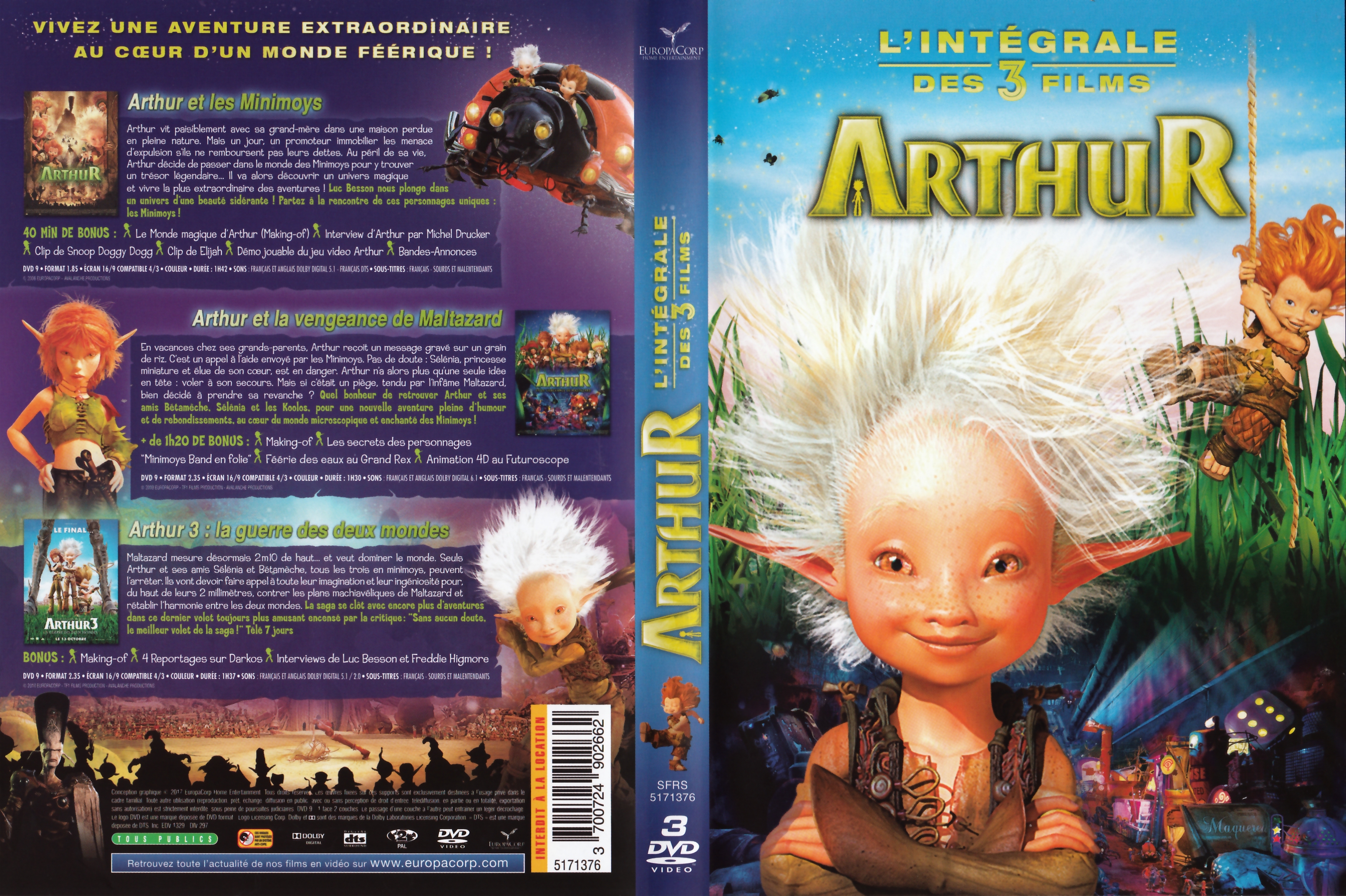 Jaquette DVD Arthur et les Minimoys COFFRET