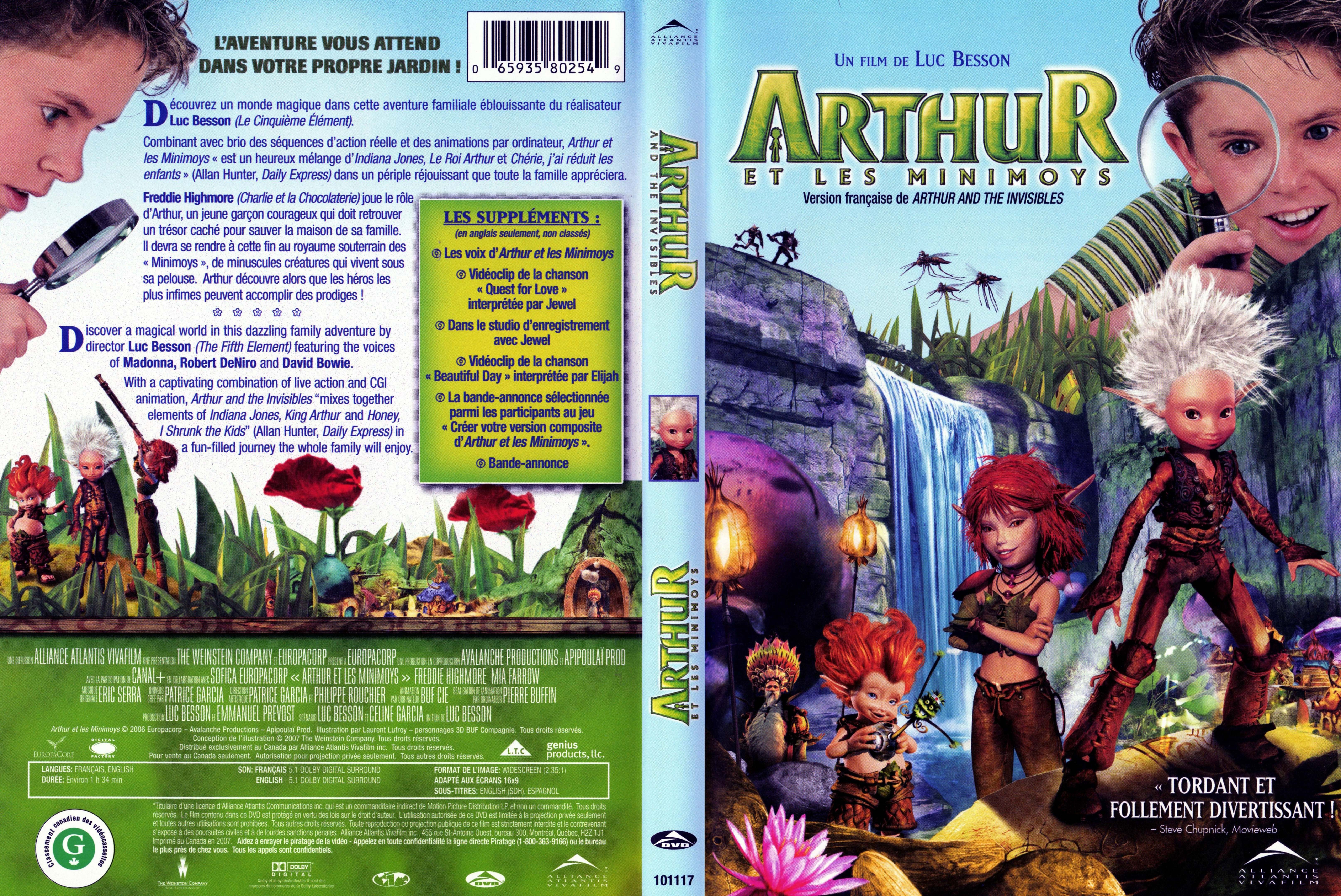 Jaquette DVD Arthur et les minimoys Zone 1