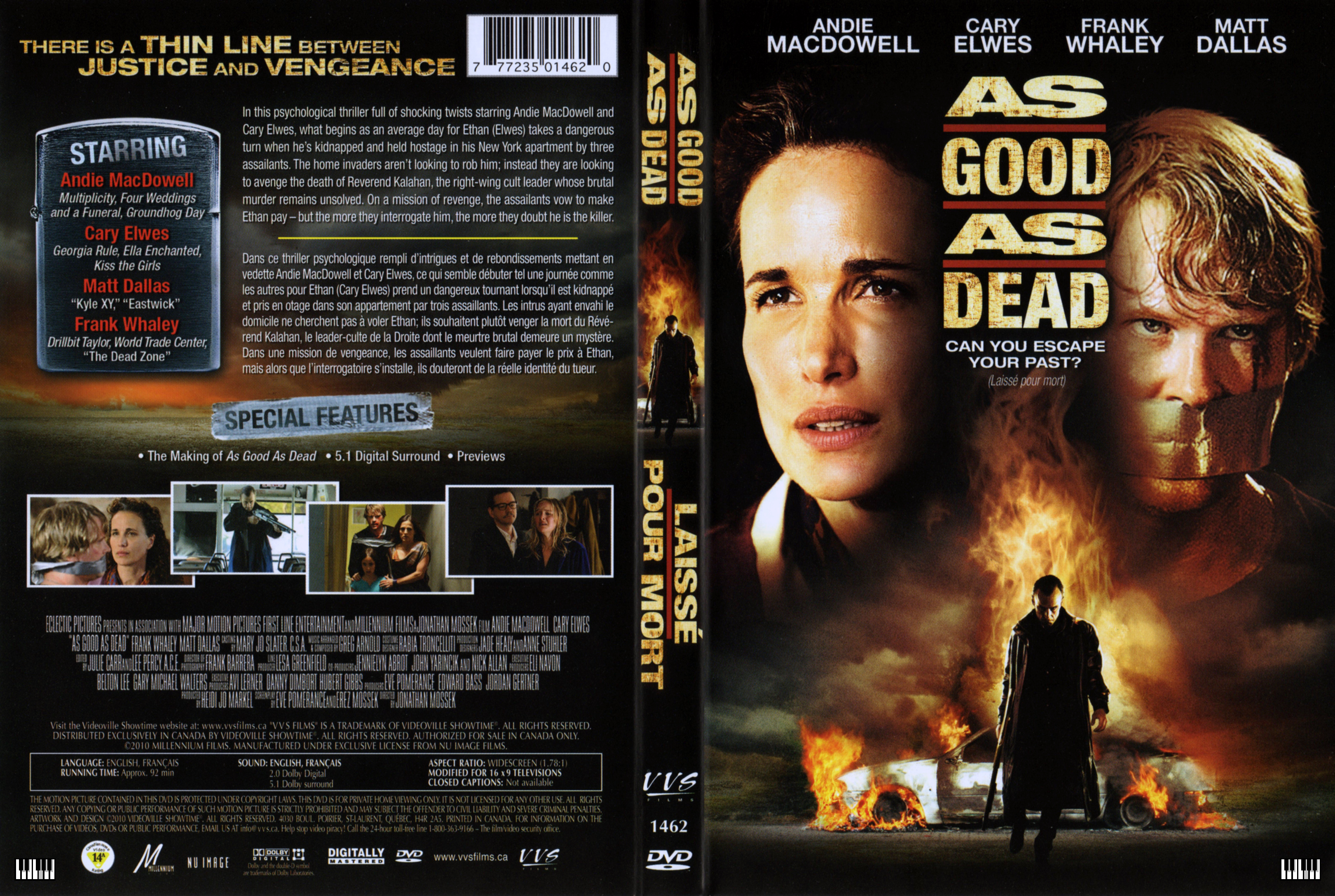 Jaquette DVD As good as dead - Laiss pour mort (Canadienne)