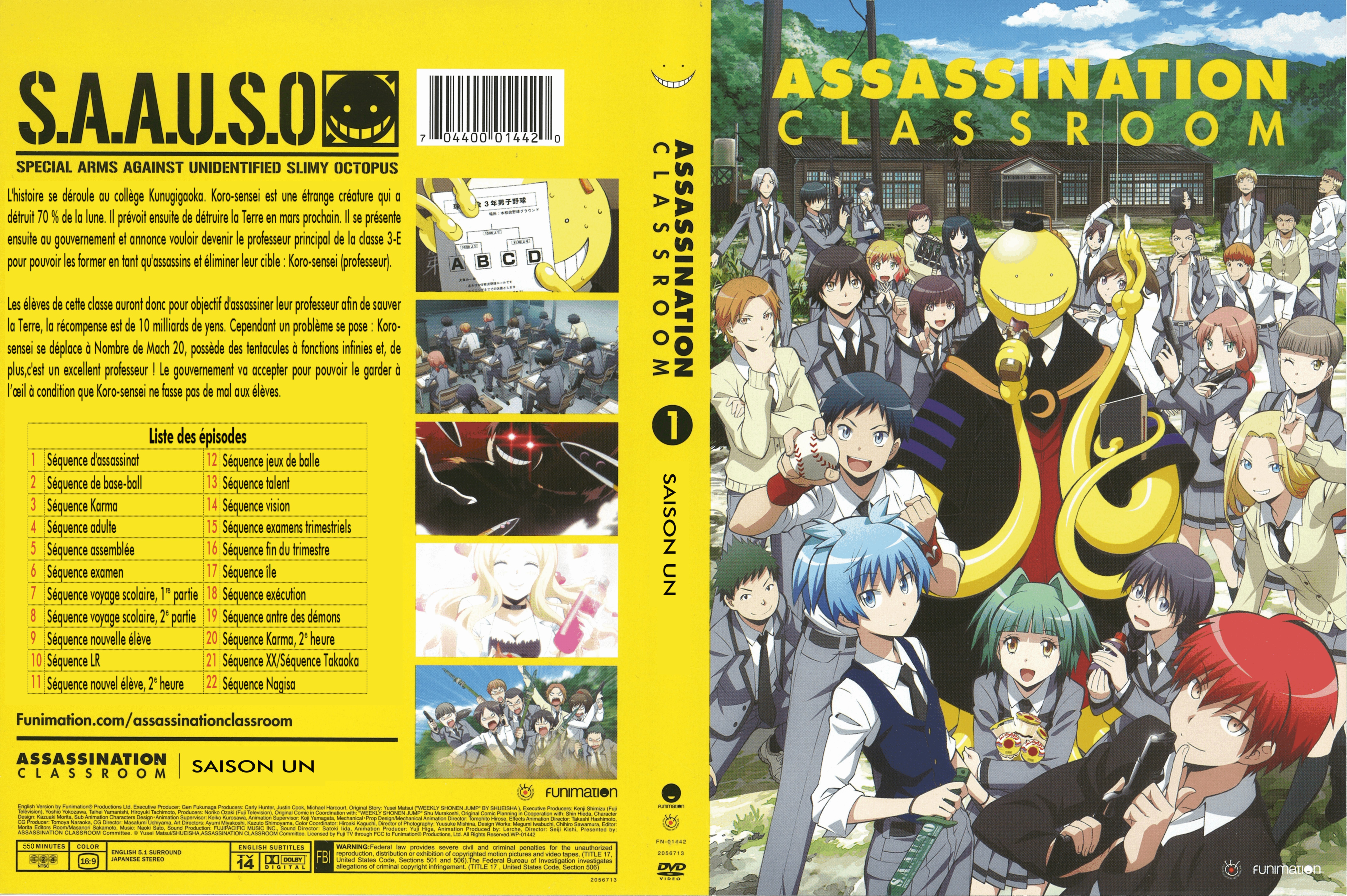 Jaquette DVD Assassination classroom saison 1 custom