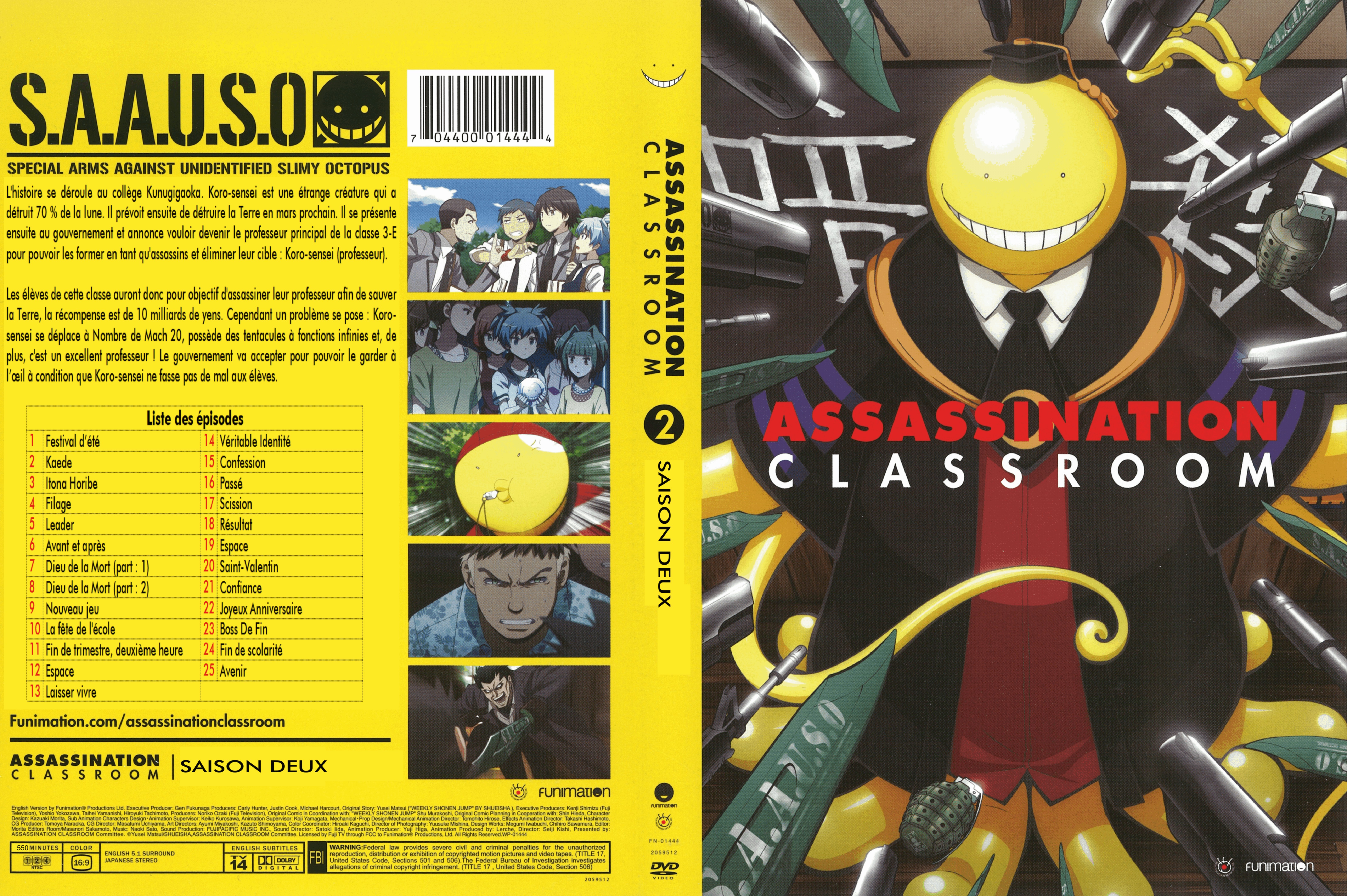 Jaquette DVD Assassination classroom saison 2 custom