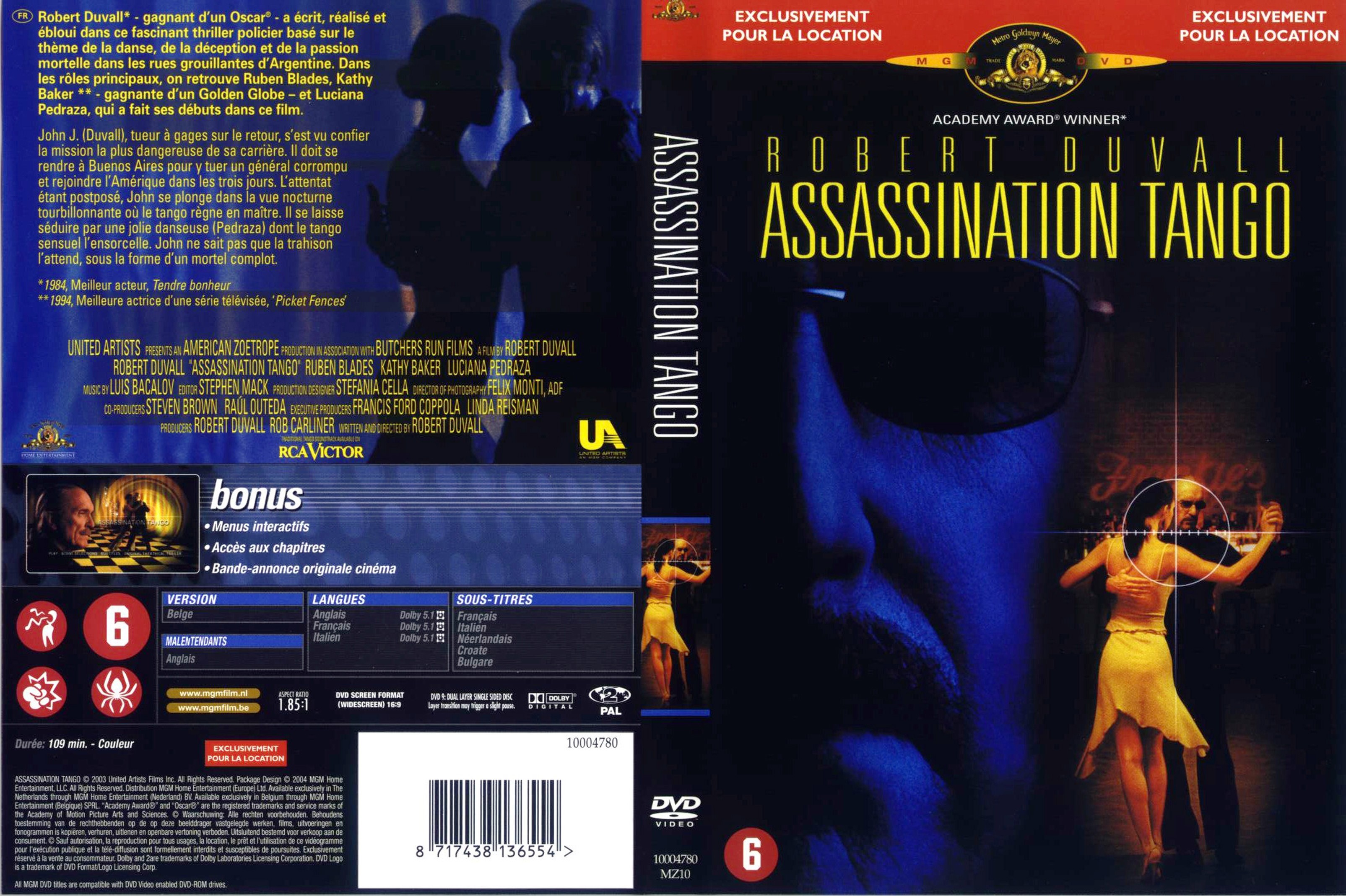 Jaquette DVD Assassination tango