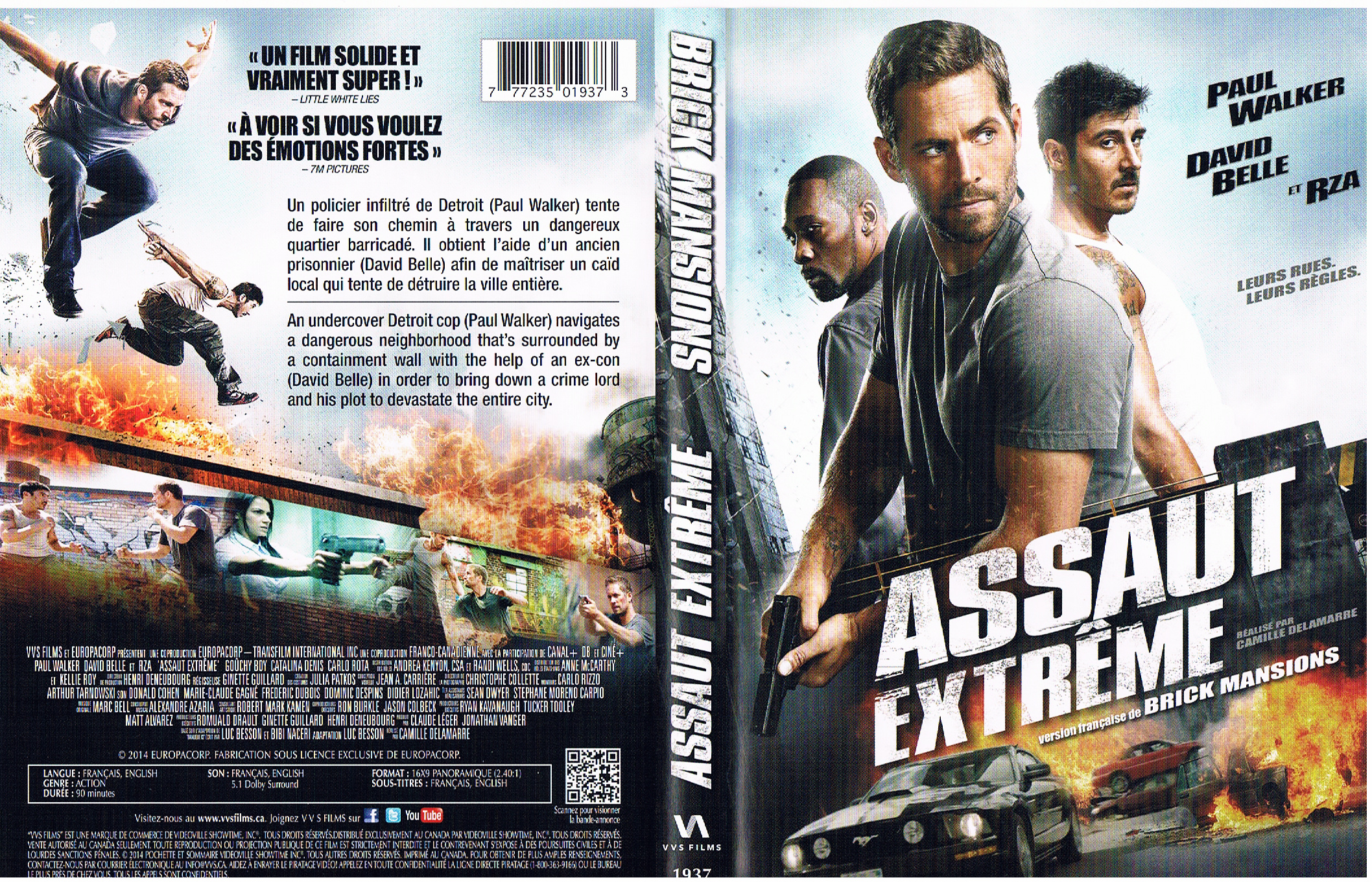 Jaquette DVD Assaut extreme - Brick Mansions (Canadienne)