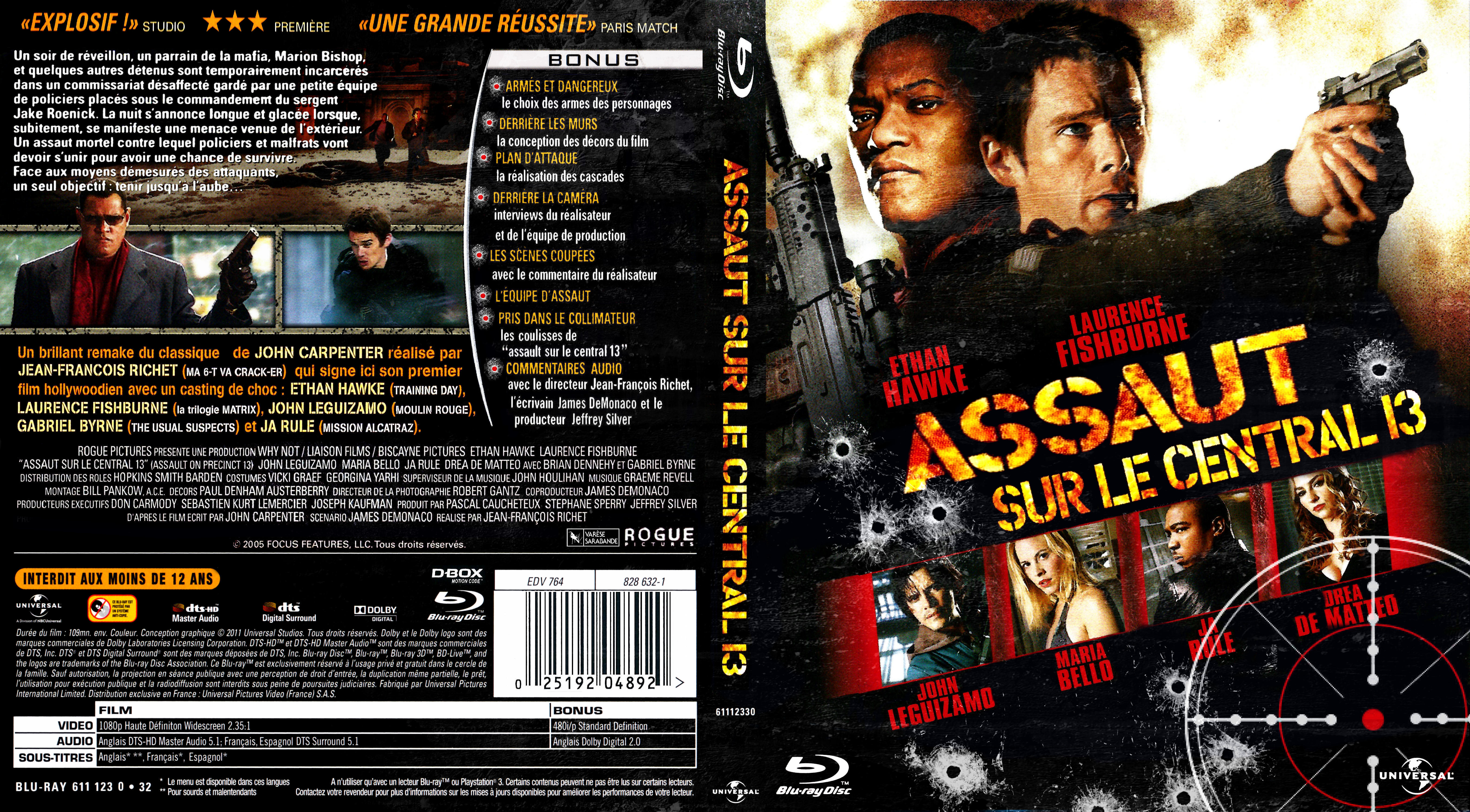 Jaquette DVD Assaut sur le central 13 custom (BLU-RAY)
