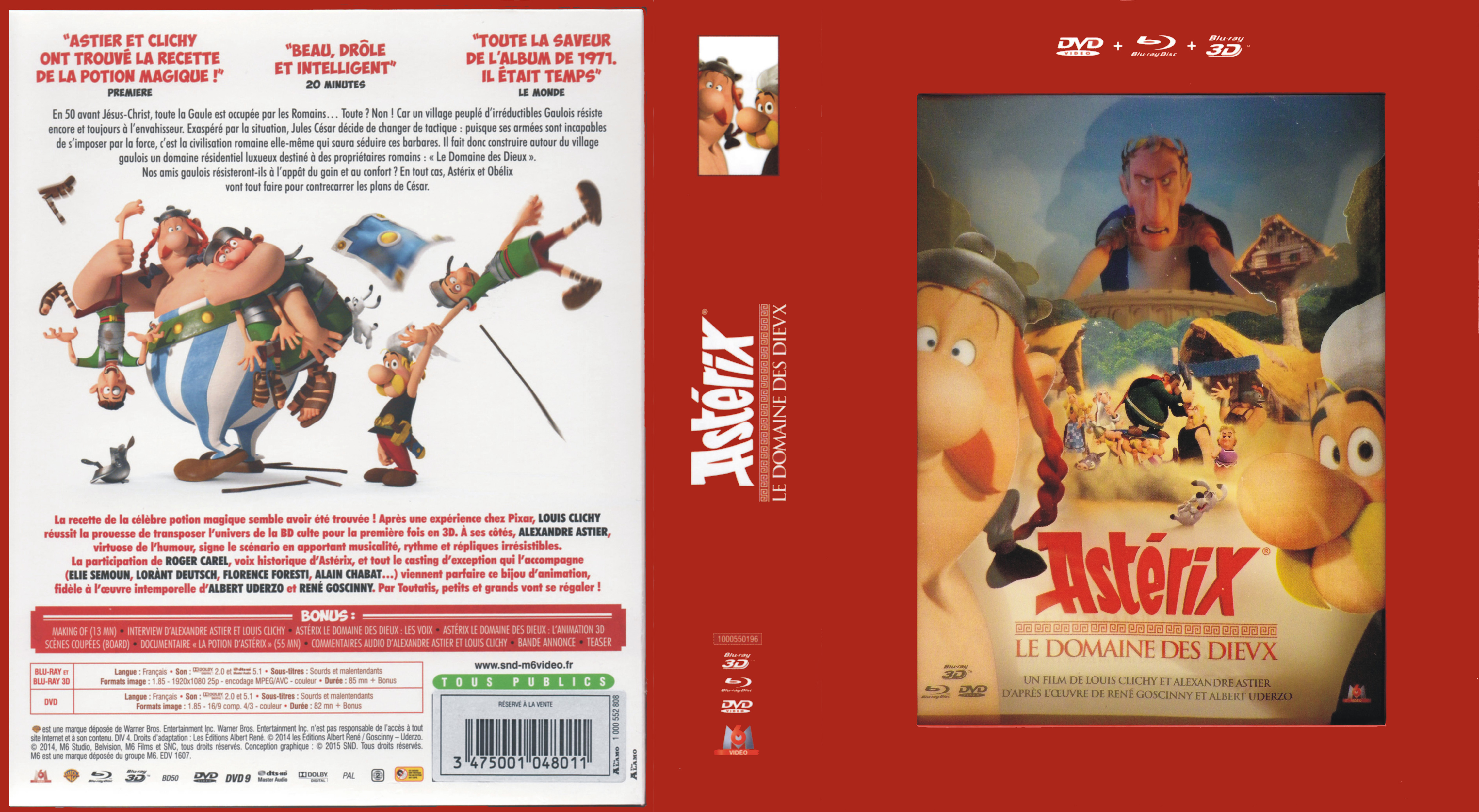 Jaquette DVD Astrix Le Domaine des Dieux 3D (BLU-RAY) v2