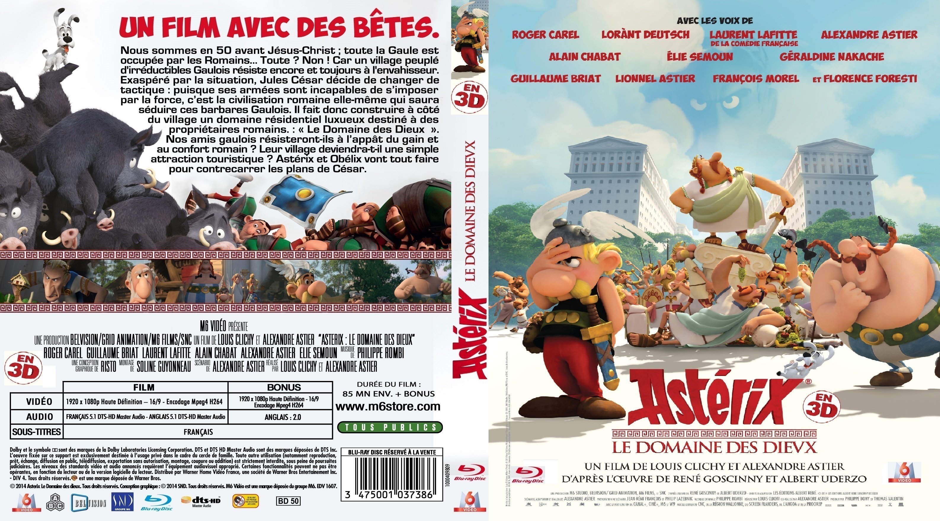 Jaquette DVD Astrix Le Domaine des Dieux 3D custom (BLU-RAY)