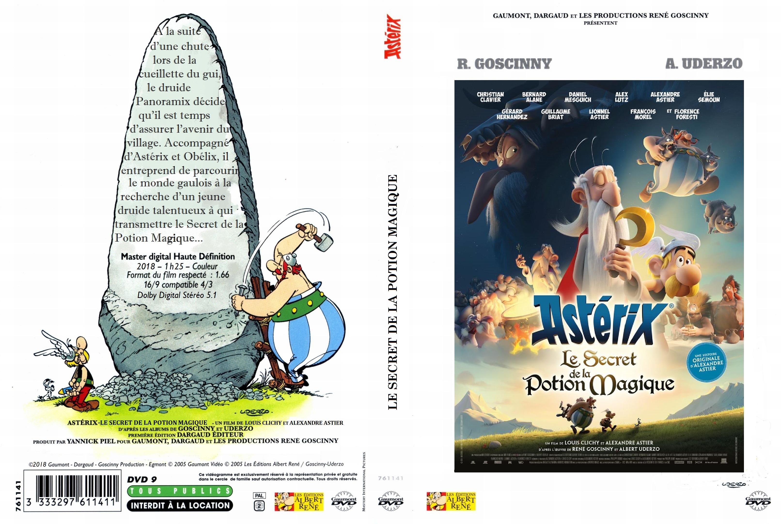 Jaquette DVD Asterix Le secret de la potion magique custom