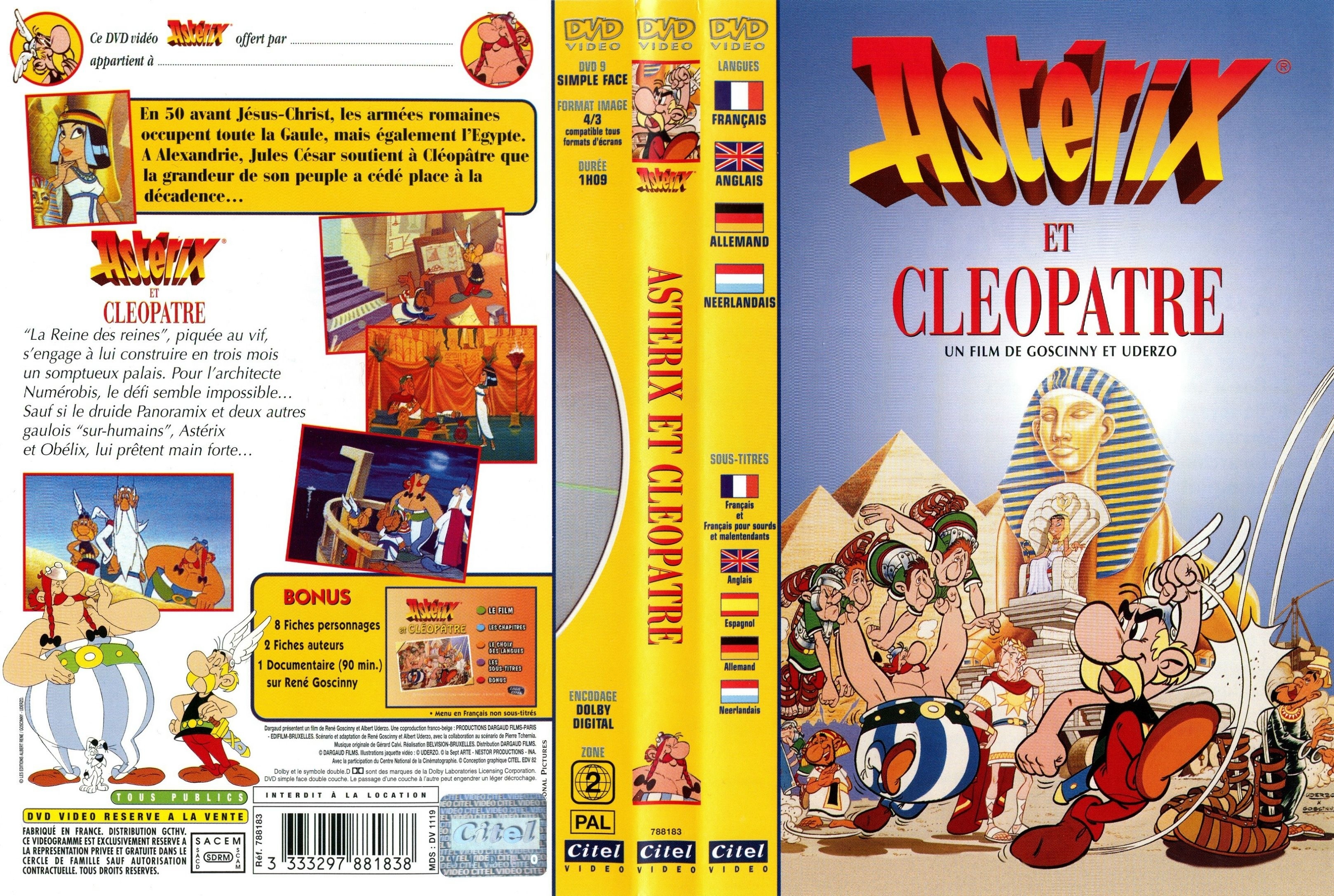 Jaquette DVD Asterix et Cleopatre v2