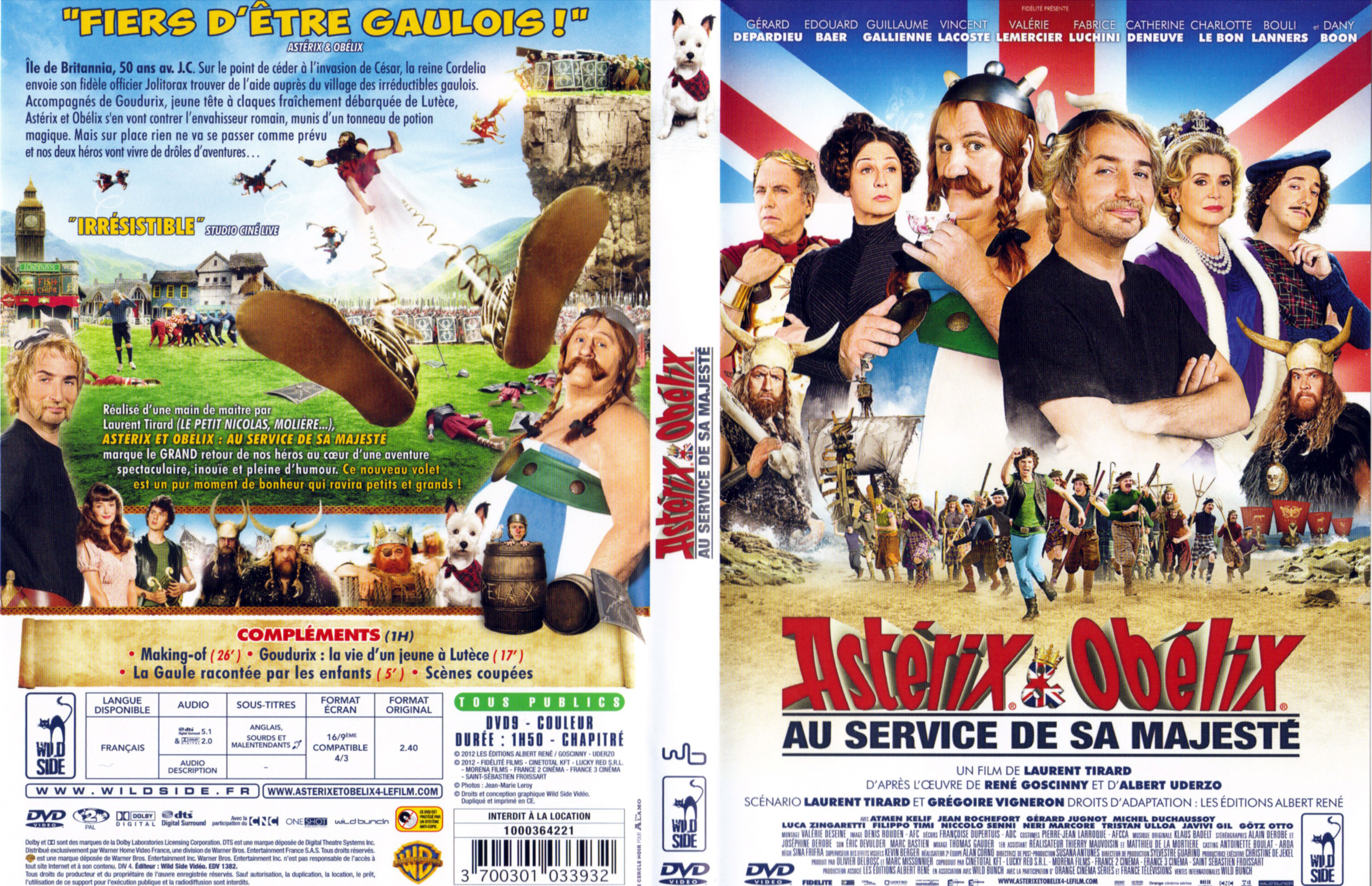 Jaquette DVD Astrix et Oblix Au service de sa Majest