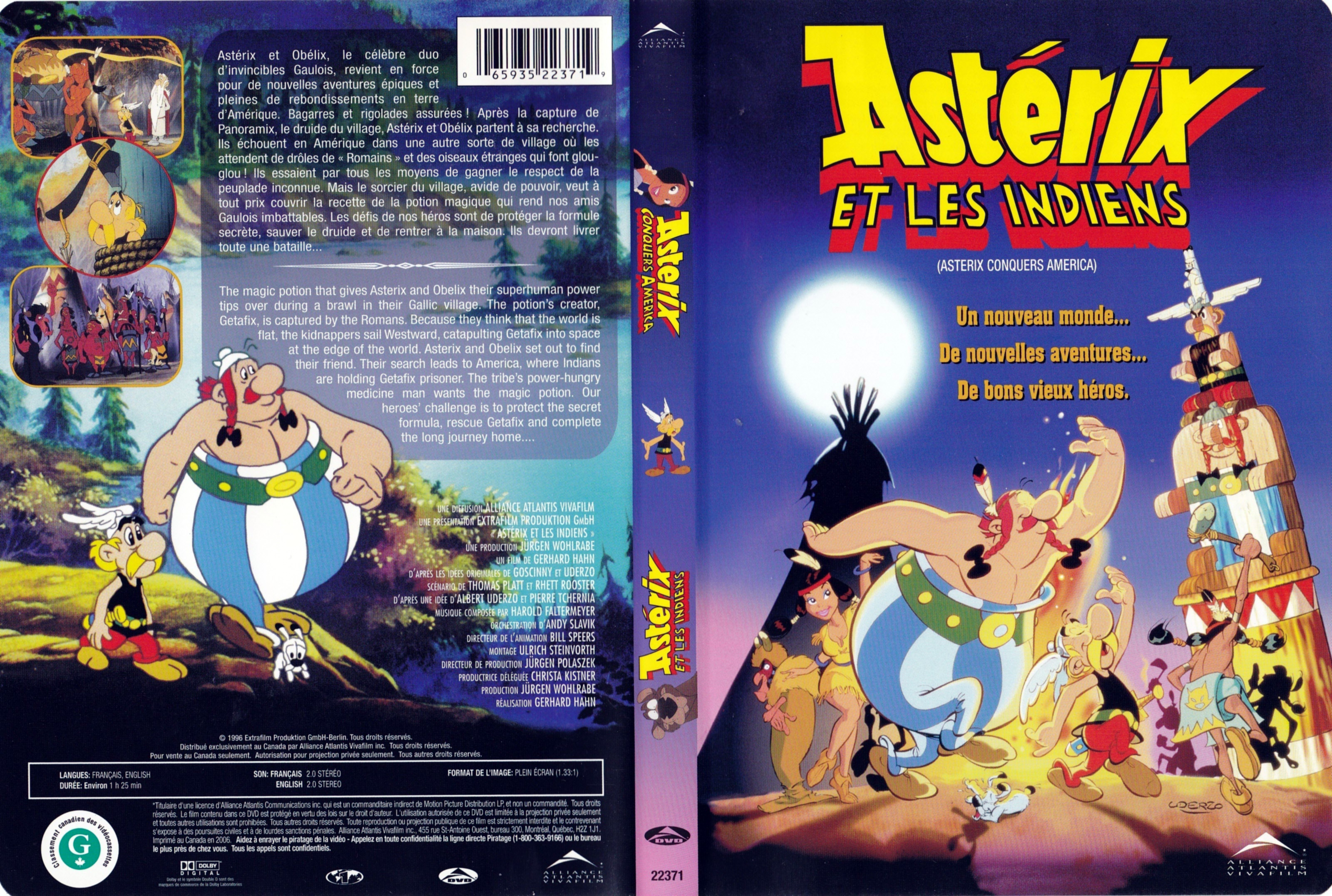 Jaquette DVD Astrix et les indiens (Canadienne)