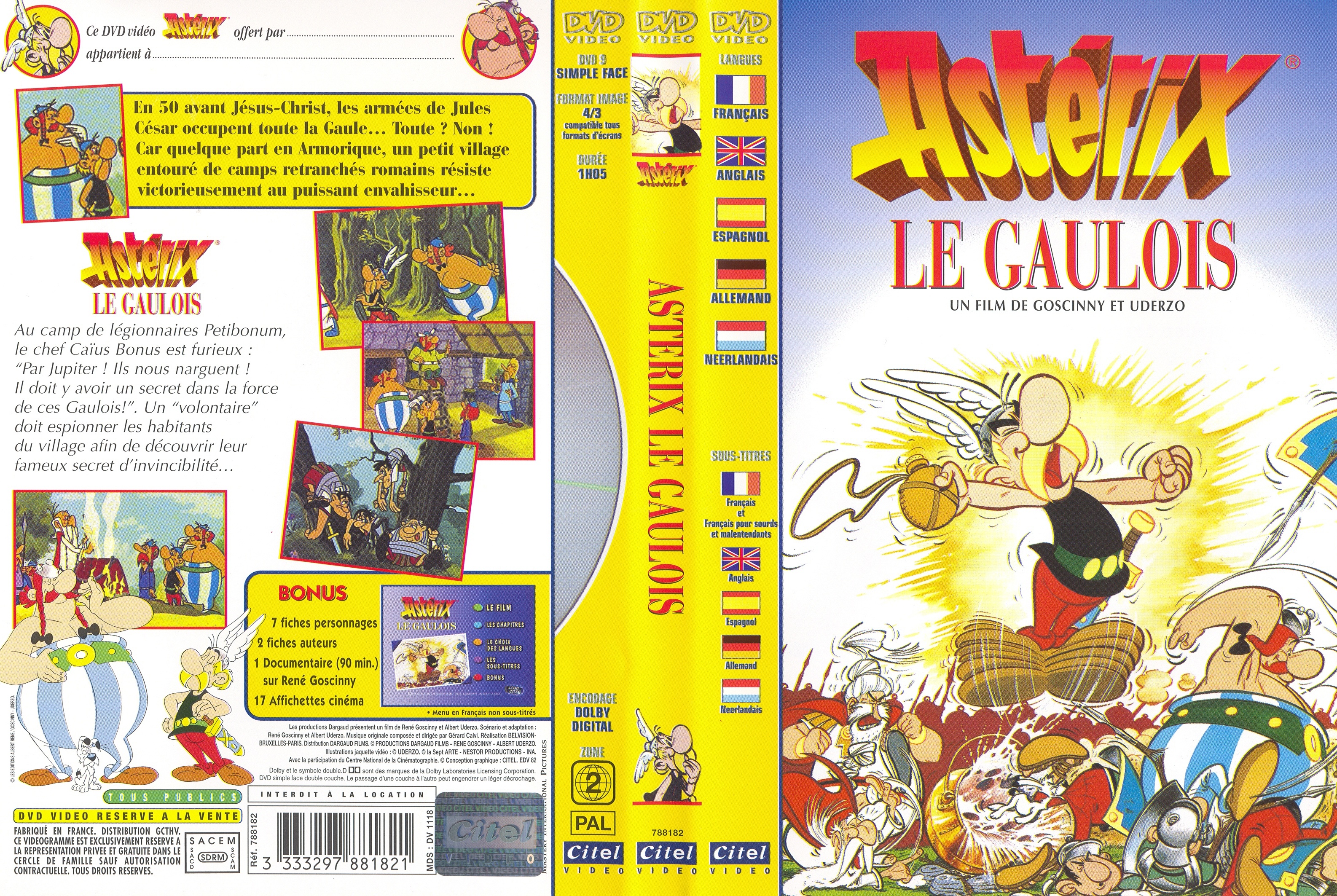 Jaquette DVD Asterix le Gaulois
