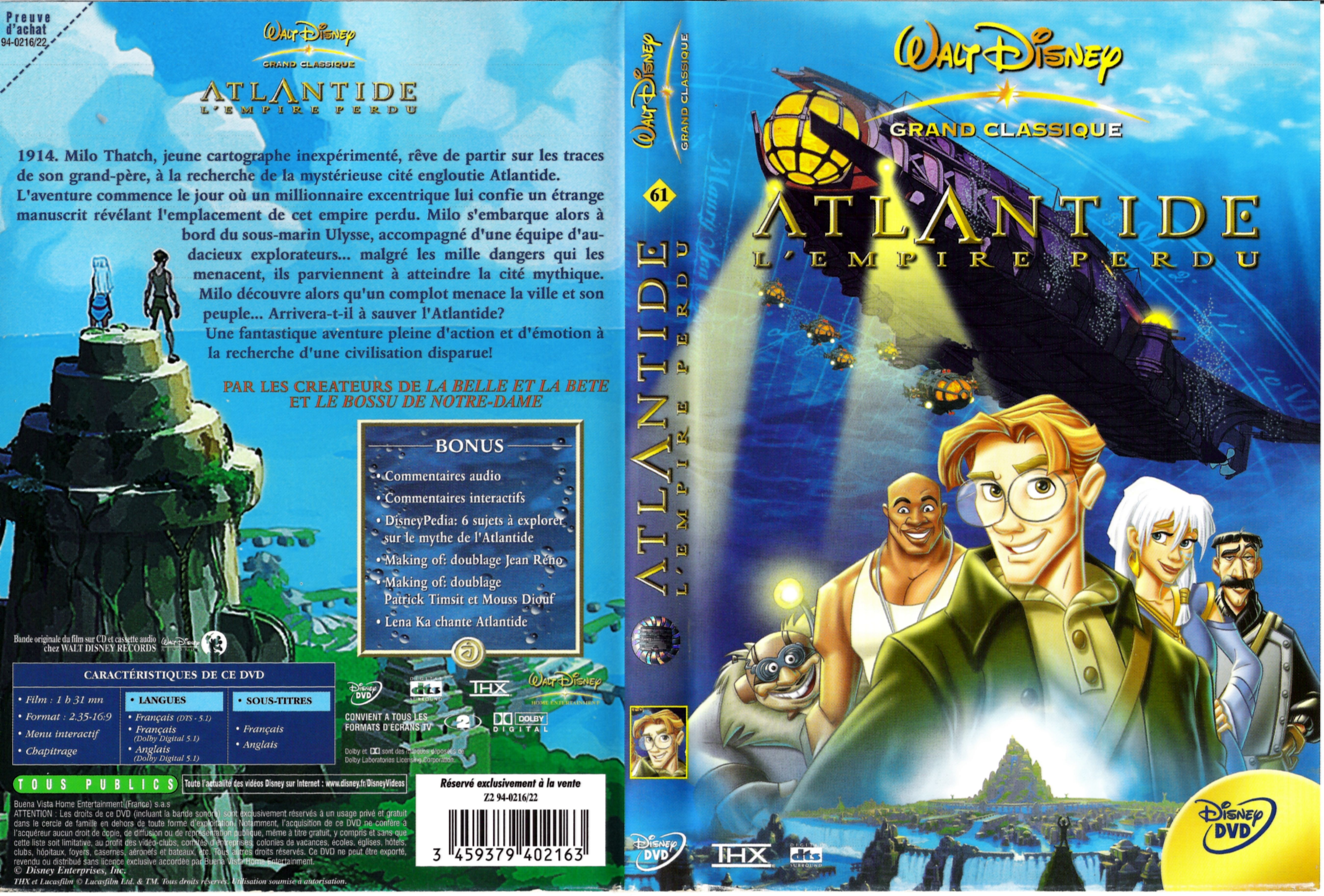 Jaquette DVD Atlantide l