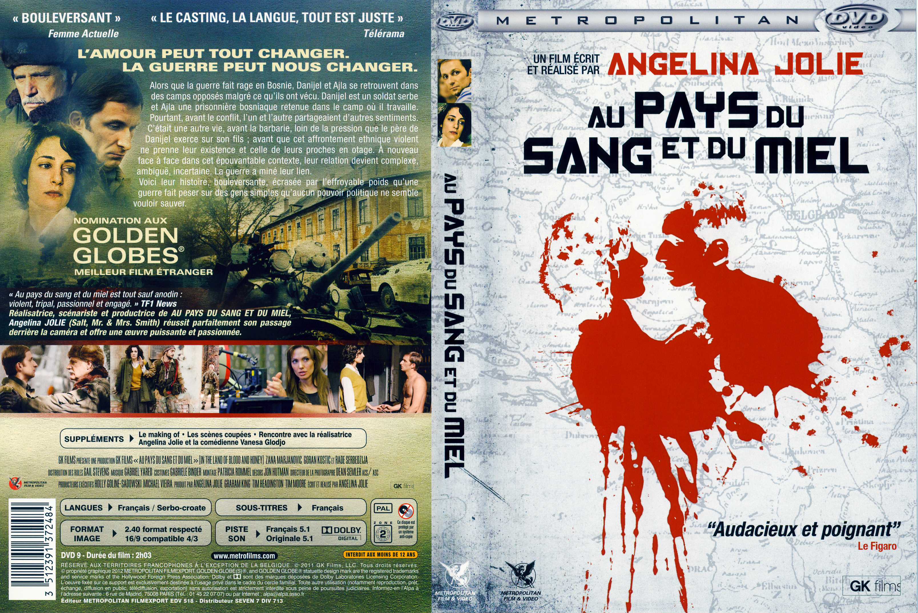 Jaquette DVD Au Pays du Sang et du Miel