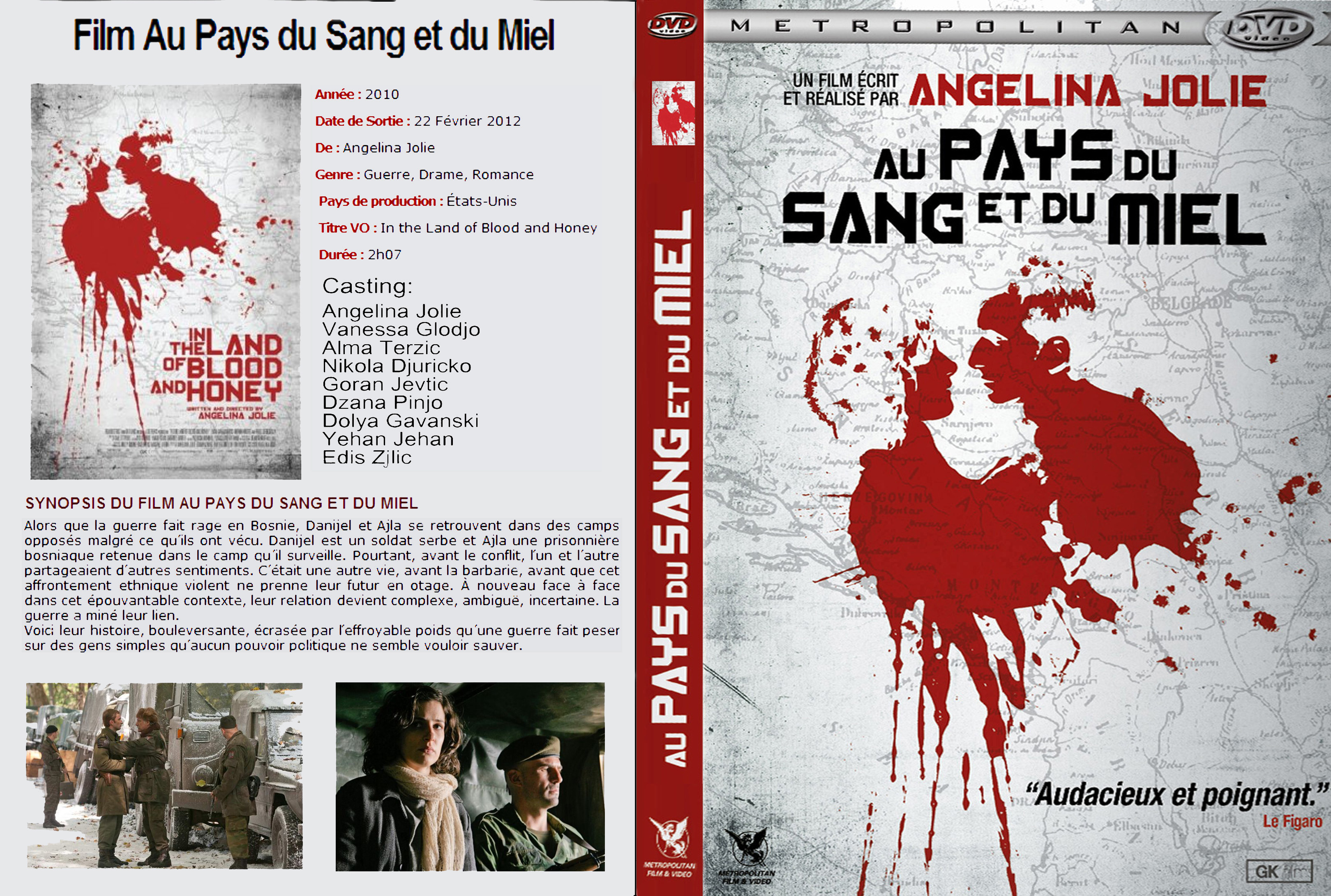 Jaquette DVD Au Pays du Sang et du Miel custom