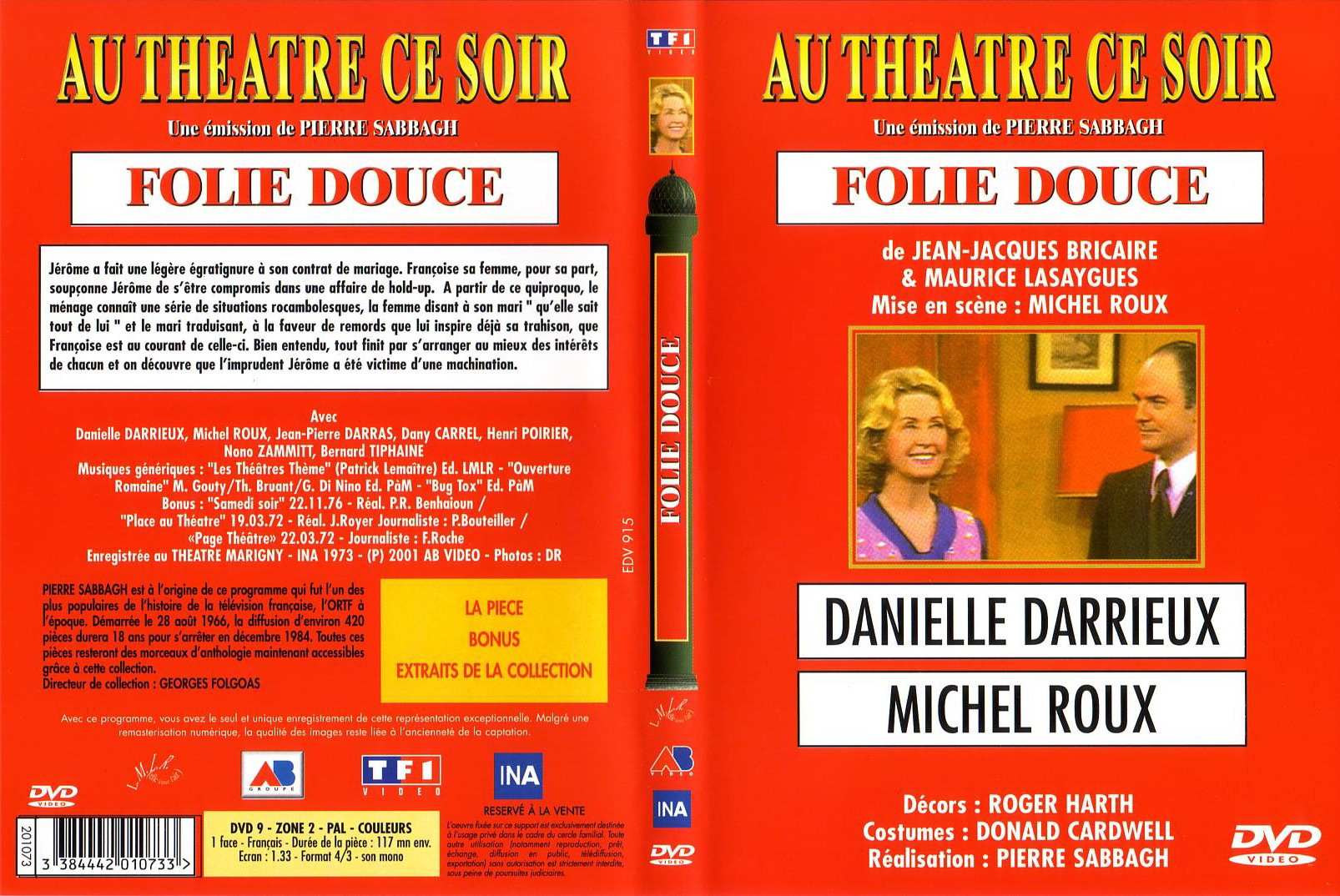 Jaquette DVD Au Theatre ce soir - Folie douce