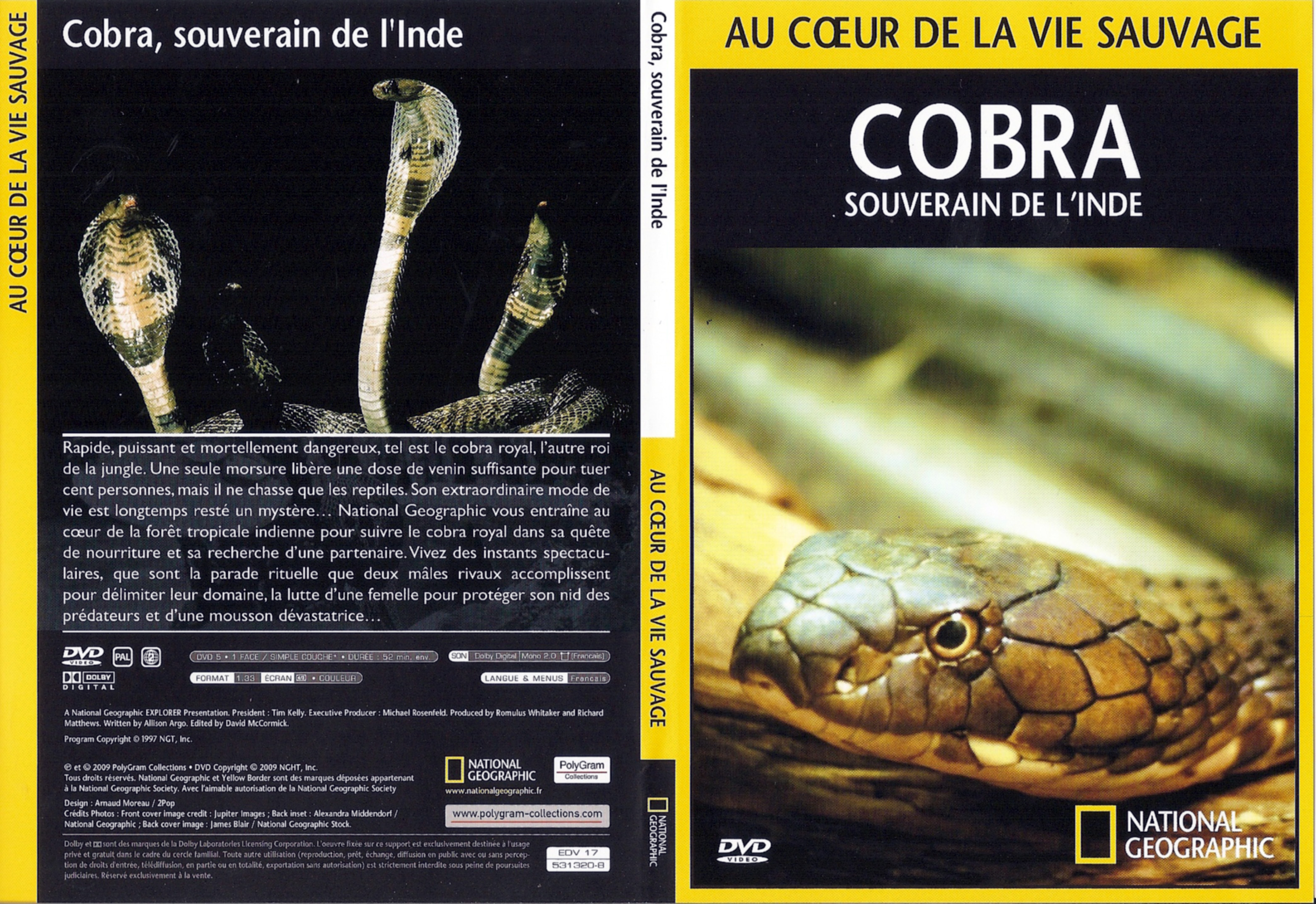 Jaquette DVD Au coeur de la vie sauvage - Cobra souverain de l