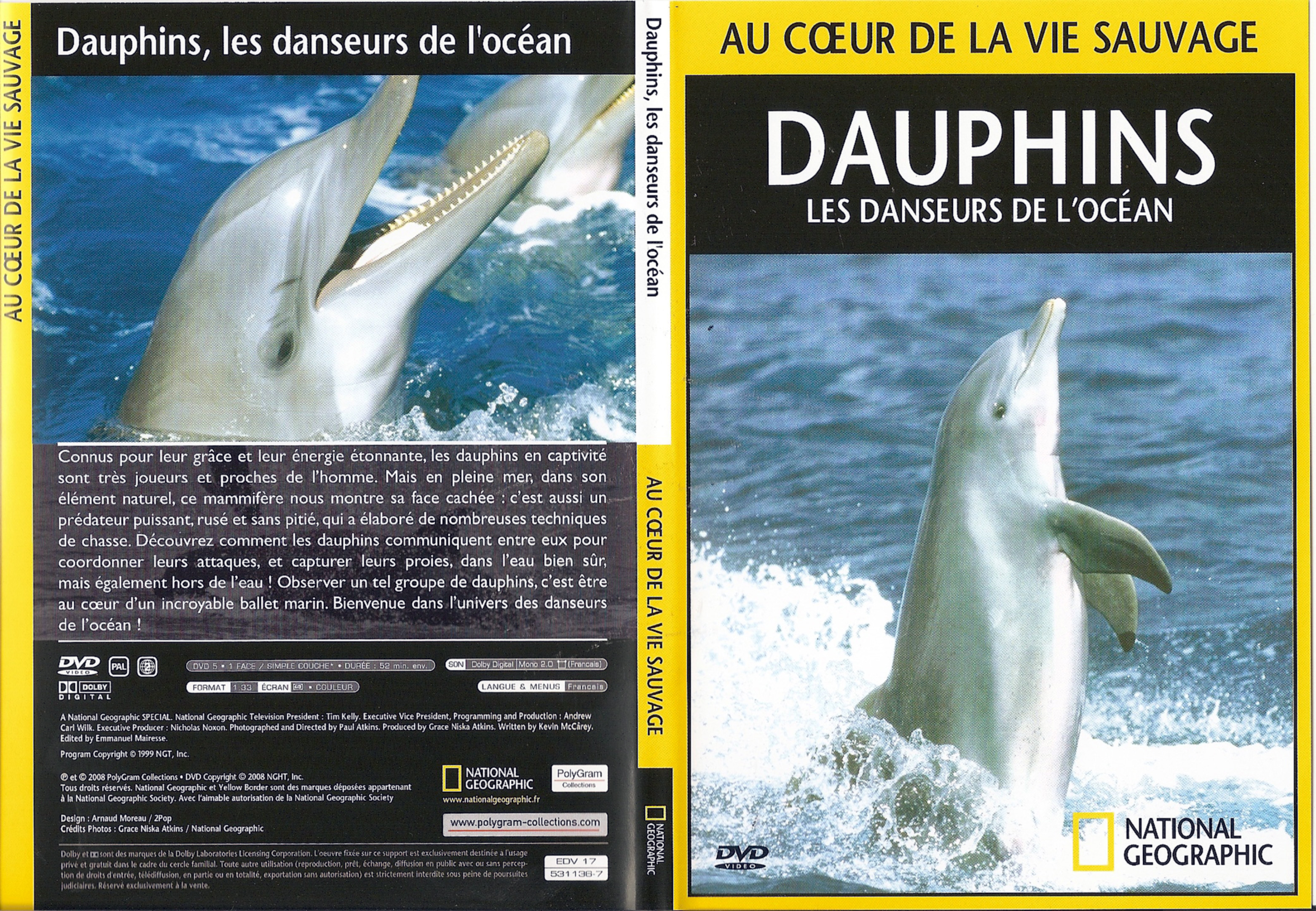 Jaquette DVD Au coeur de la vie sauvage - Dauphins les danseurs de l