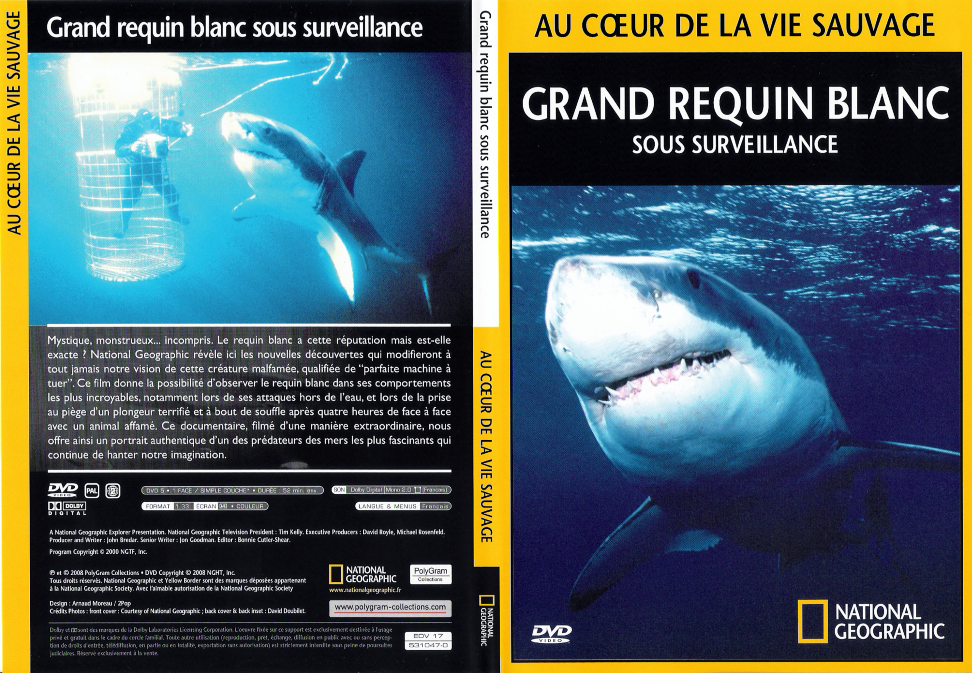 Jaquette DVD Au coeur de la vie sauvage - Grand requin blanc sous surveillance